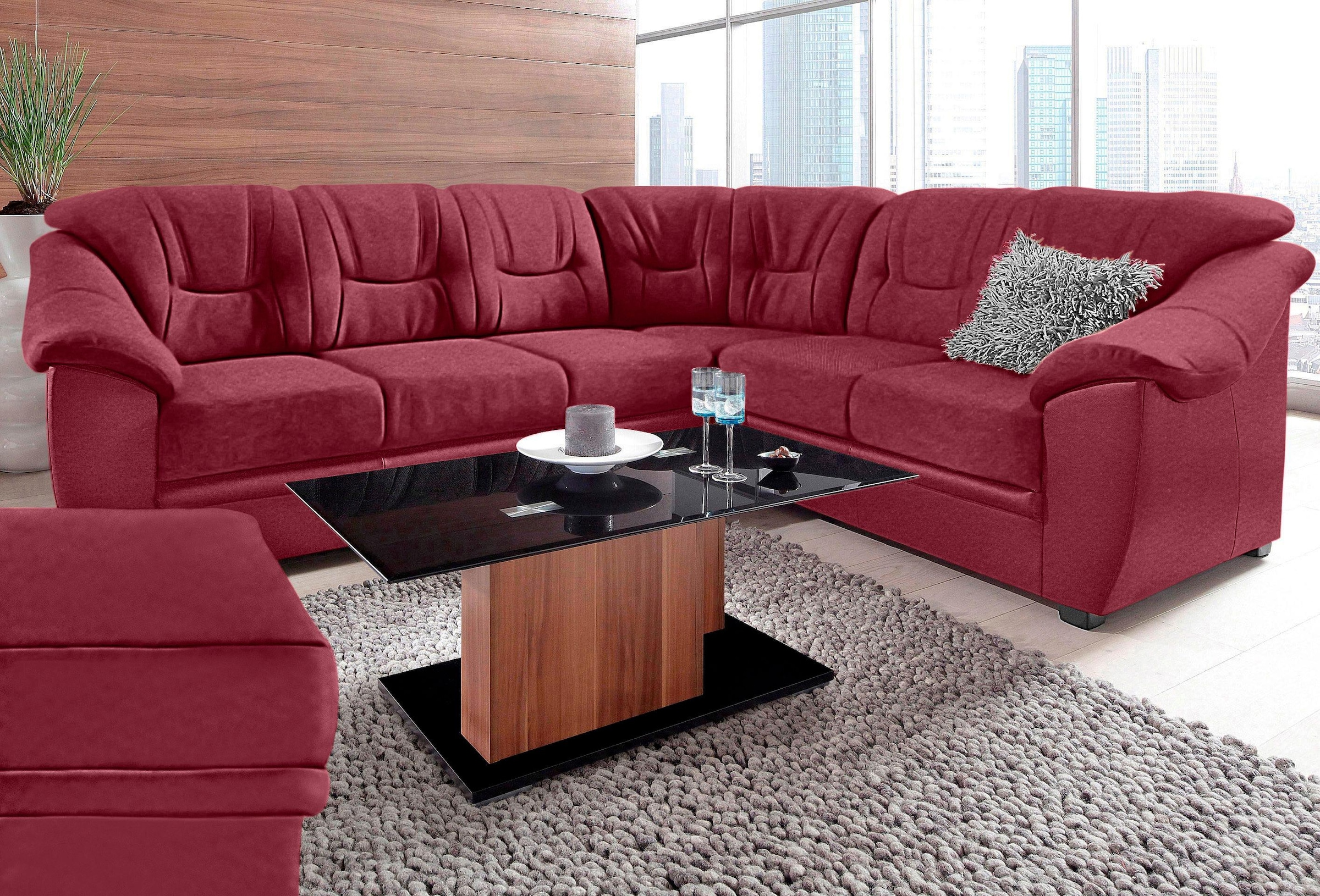 sit&more Ecksofa »Savona L-Form, B: 262 cm« optional Bettfunktion, Federker günstig online kaufen