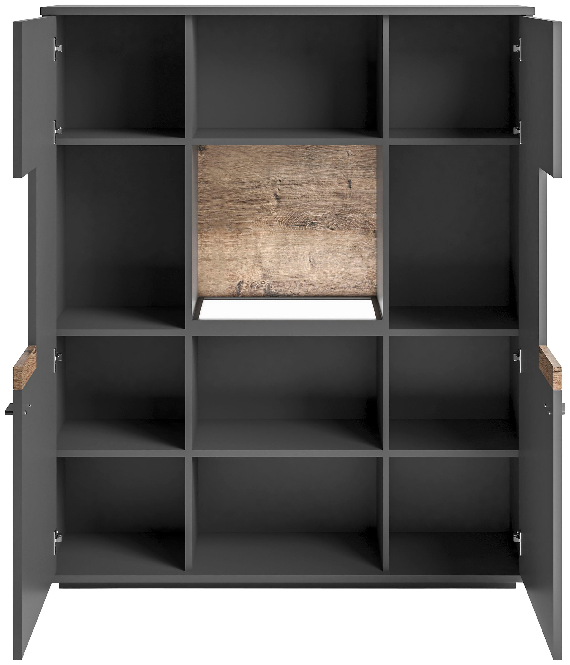 set one by Musterring Highboard »Lancaster«, In 2 Farben erhältlich, Bügelgriff in grau, Breite 120cm