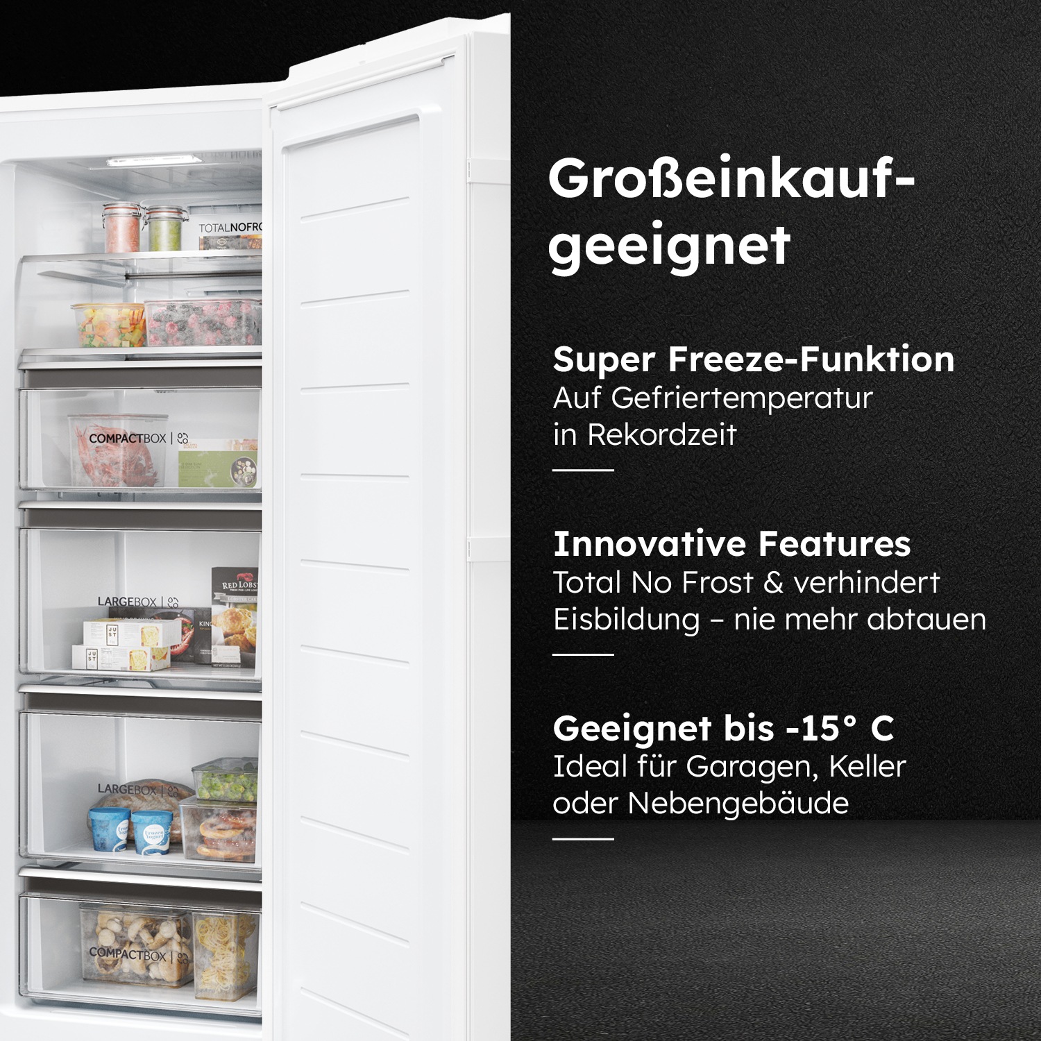 Haier Gefrierschrank »H4F226WDH1«, 153,5 cm hoch, 60 cm breit, 178 cm hoch, 60 cm breit, no Frost, Twist Ice Maker