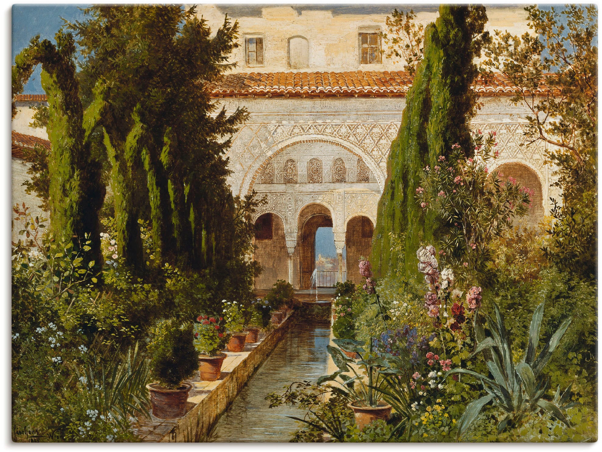 Artland Leinwandbild »Der Garten des Generalife bei Granada«, Garten, (1 St günstig online kaufen