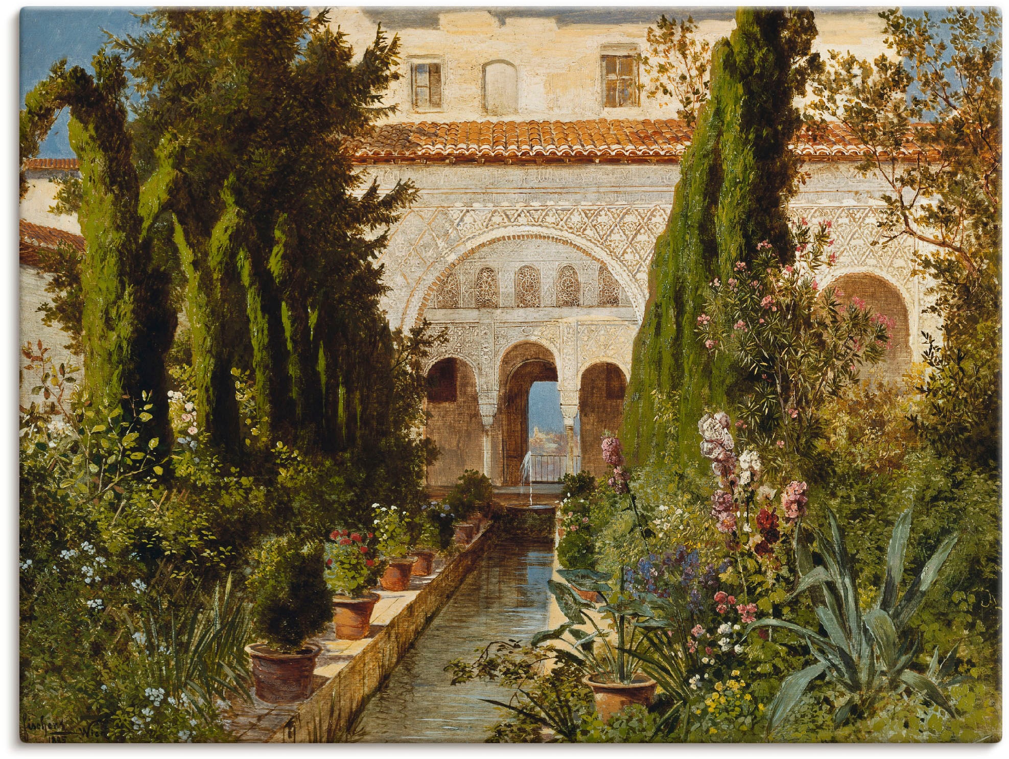 Artland Leinwandbild »Der Garten des Generalife bei Granada« Garten 1 Stk. günstig online kaufen