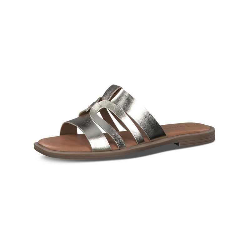 TAMARIS Pantolette »Pantoletten Leder« Hellgold 37 37 Verschluss: Schlupfschuh