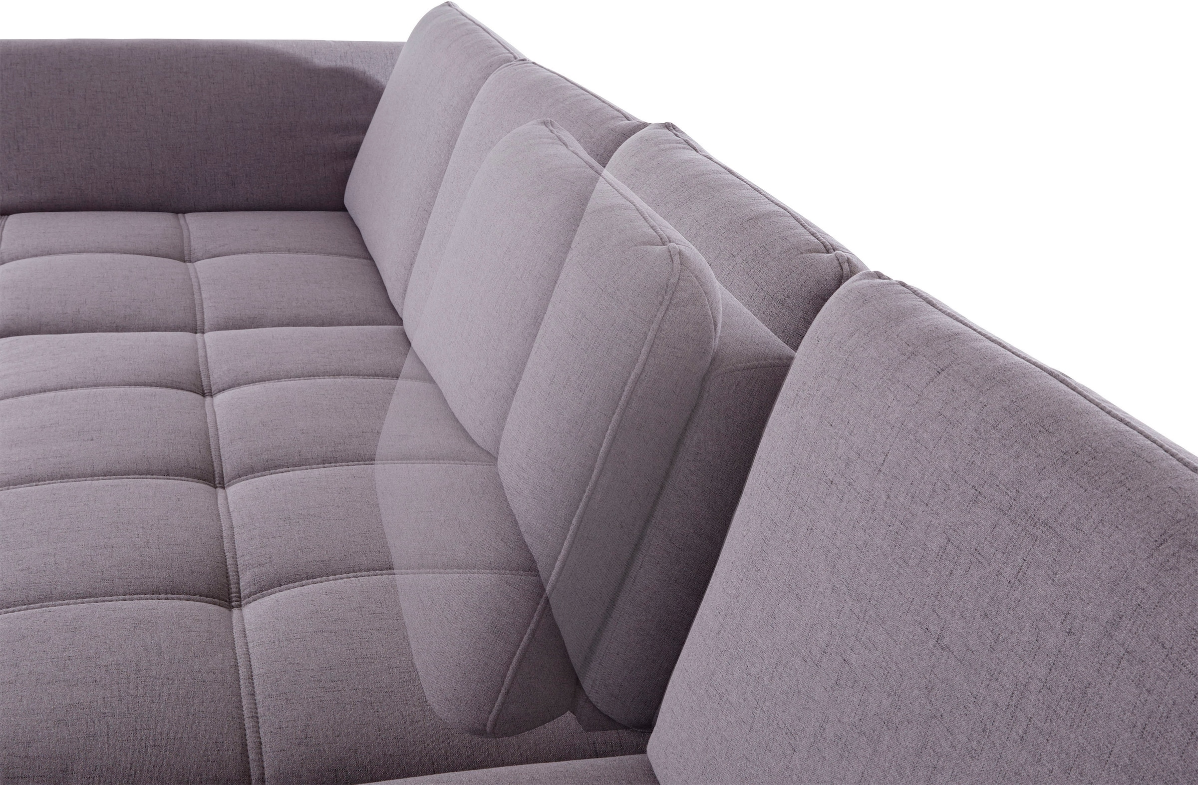Places of Style Wohnlandschaft »Costello U-Form, mit Sitztiefenverstellung, Armteilverstellung und«, 3 Nierenkissen, optional Bettfunktion und Bettkasten
