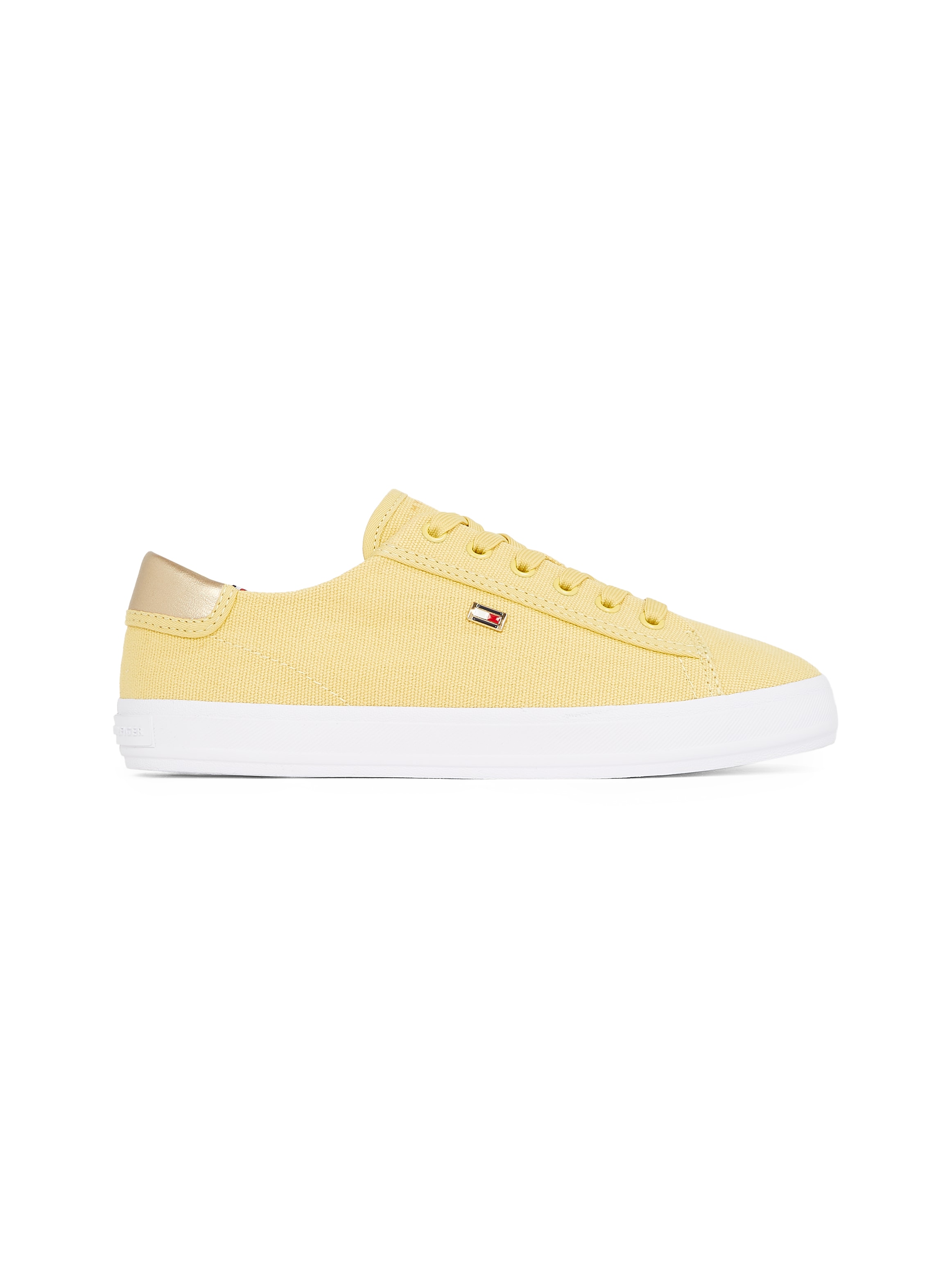 Tommy Hilfiger Plateausneaker »VULC CANVAS LACE UP SNEAKER«, Freizeitschuh, Halbschuh, Schnürschuh, in schmaler Form