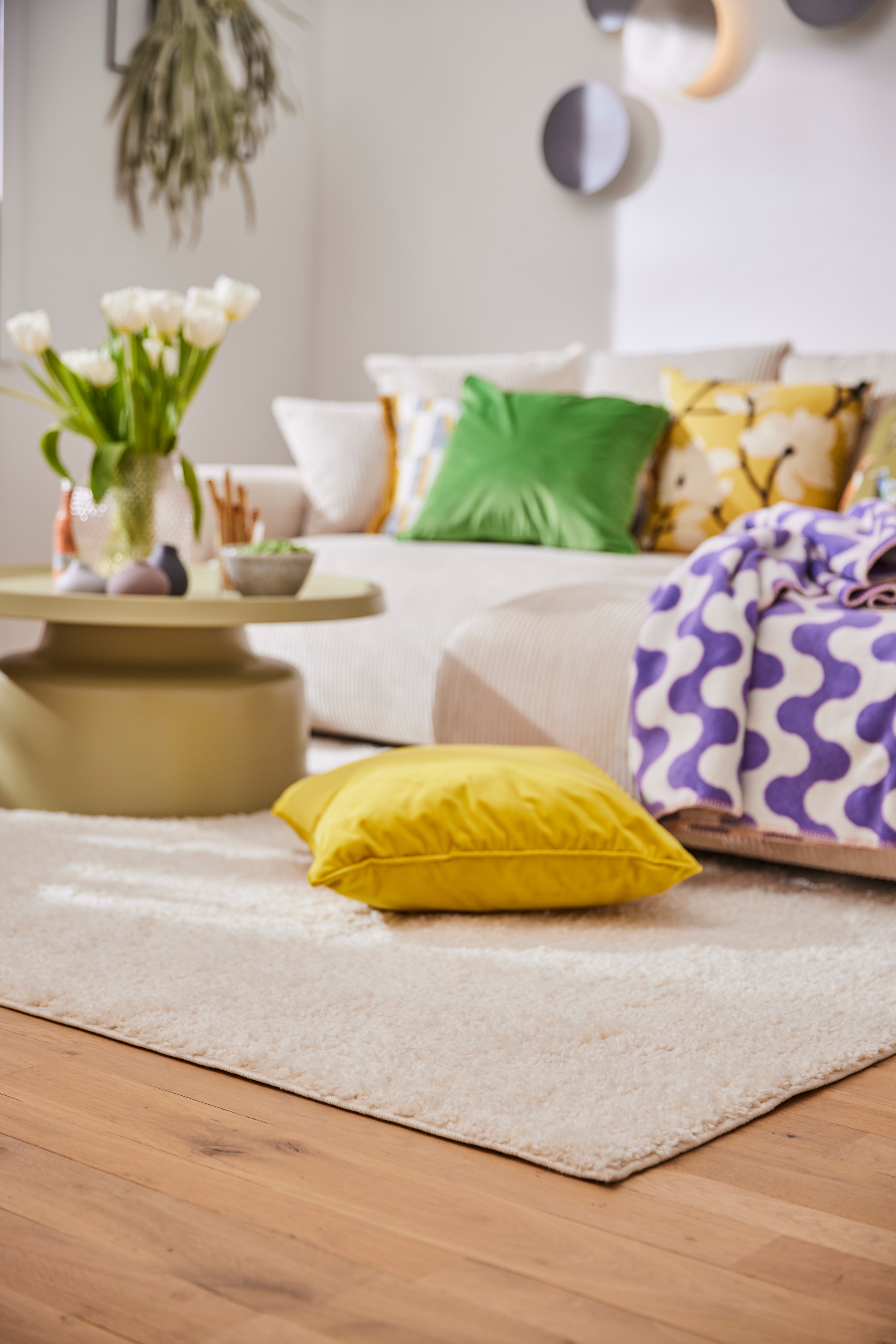SCHÖNER WOHNEN-Kollektion Dekokissen »Fleur«, bestickt, mit hohem Baumwollanteil