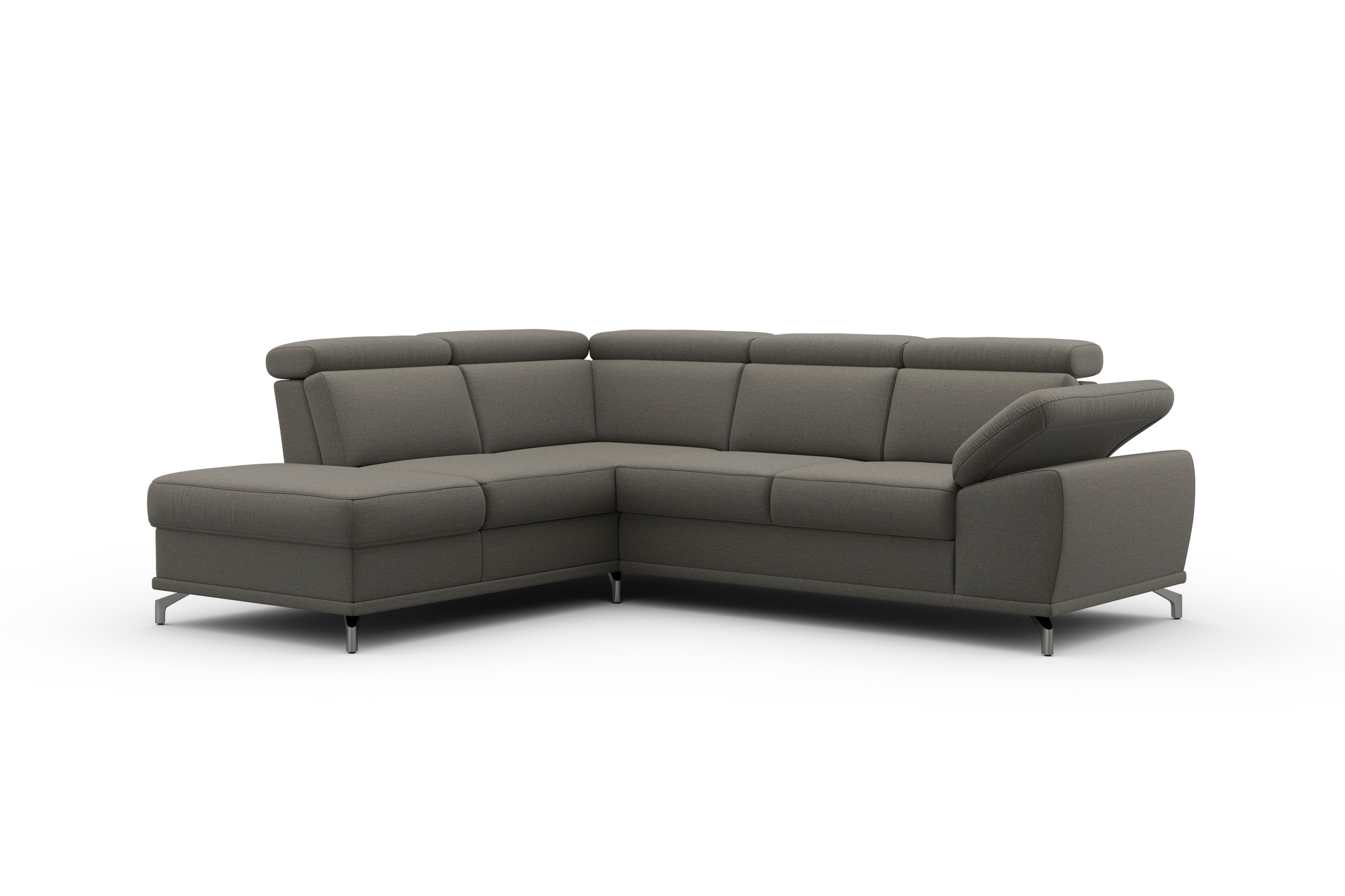sit&more Ecksofa »Cabrio L-Form, mit Sitztiefenverstellung, Arm- und Kopfteilverstellung«, 3 Nierenkissen, Federkern, optional Bettfunktion und Stauraum