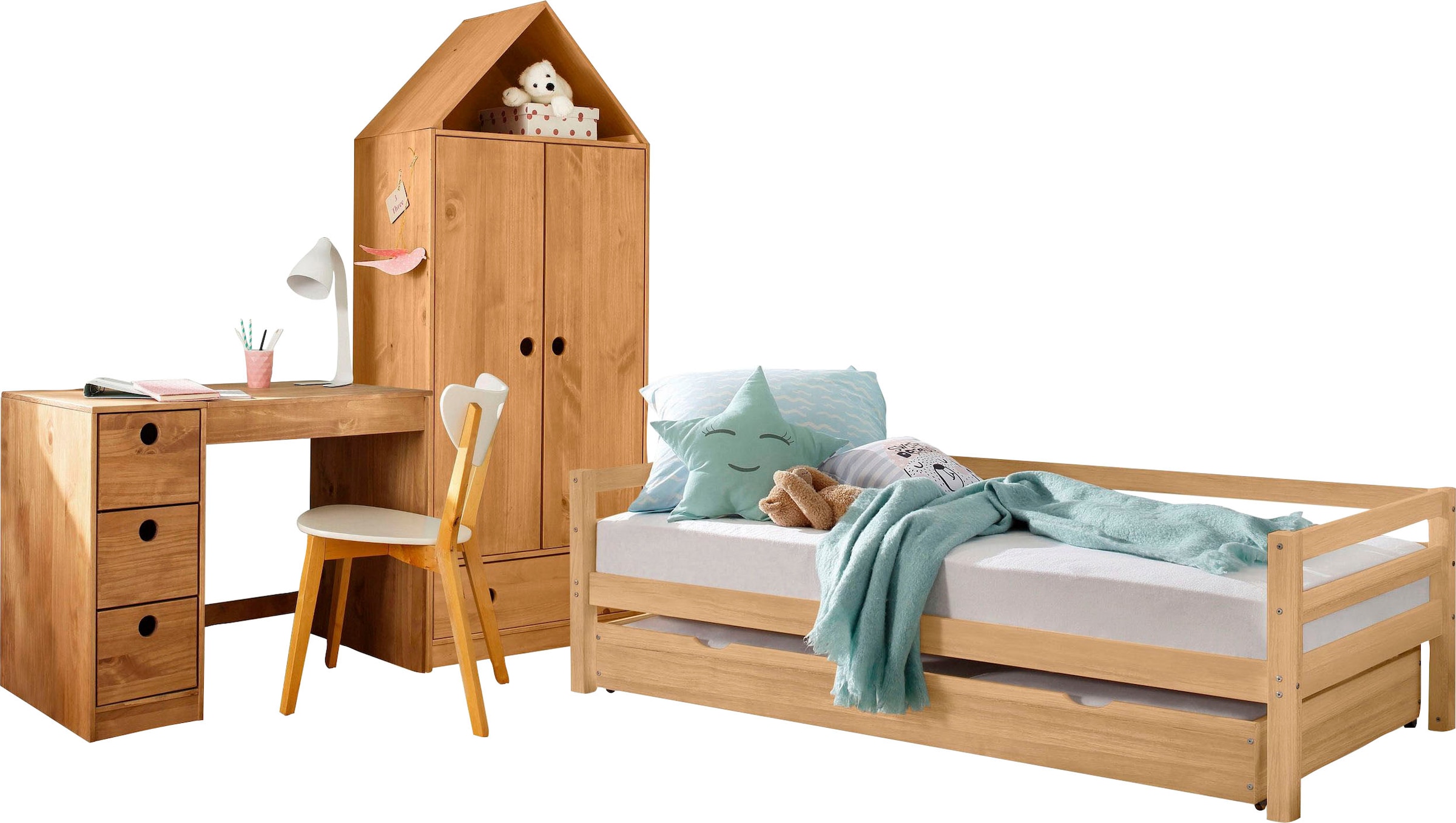 Lüttenhütt Jugendzimmer-Set »Alpi« Spar-Set, 3 Stk. tlg. Daybed, Schreibtis günstig online kaufen