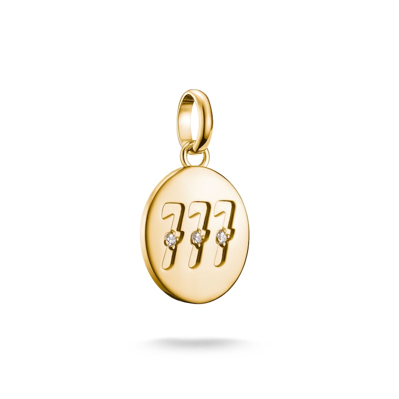 THOMAS SABO Charm-Einhänger »Charm Angel Number 777 vergoldet - Connect« mit Zirkonia (synth.) gelbgoldfarben-kristallweiß + kristallweiß Charm...