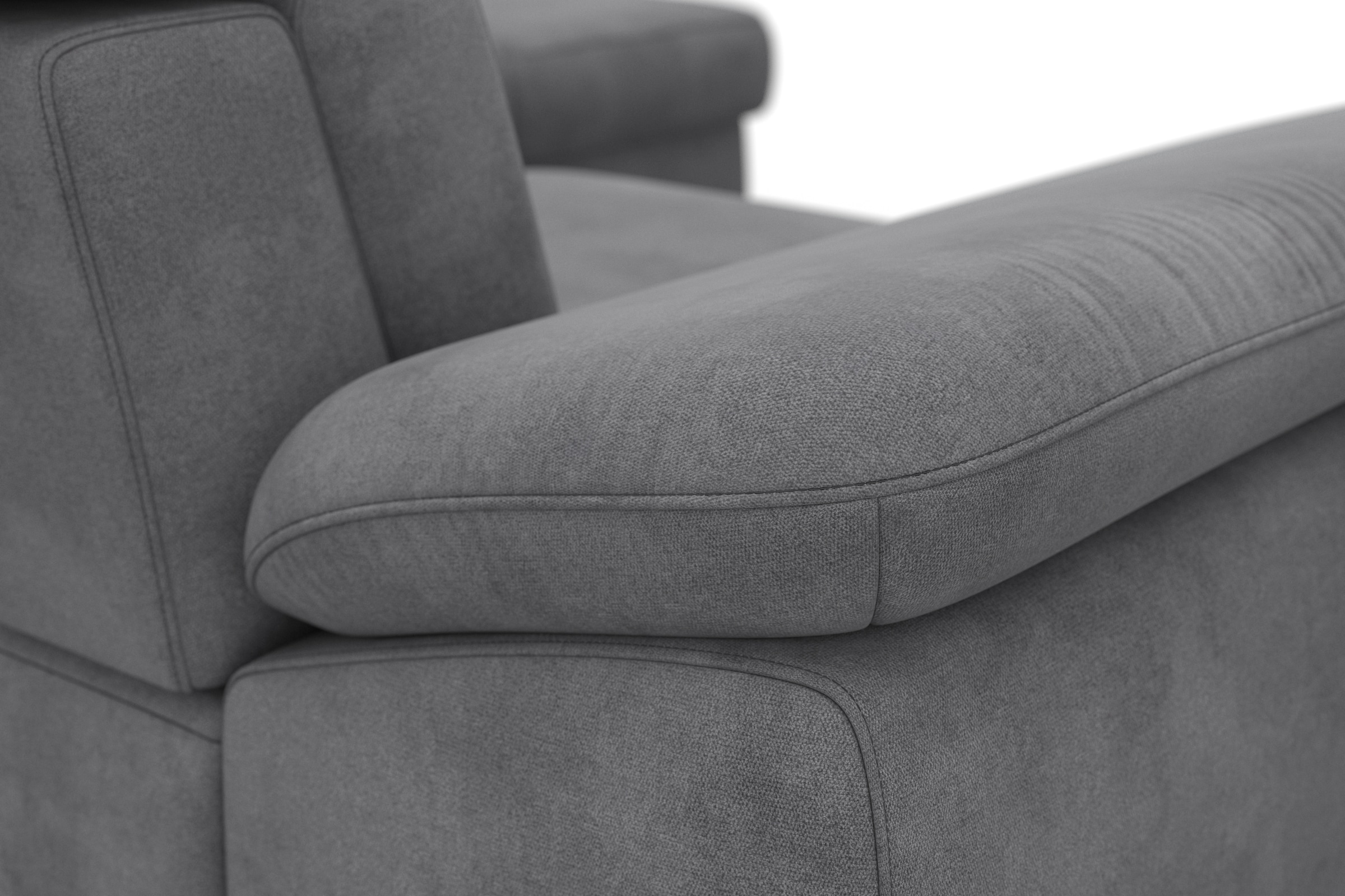 sit&more Ecksofa »Cabrio L-Form, mit Sitztiefenverstellung, Arm- und Kopfteilverstellung«, 3 Nierenkissen, Federkern, optional Bettfunktion und Stauraum