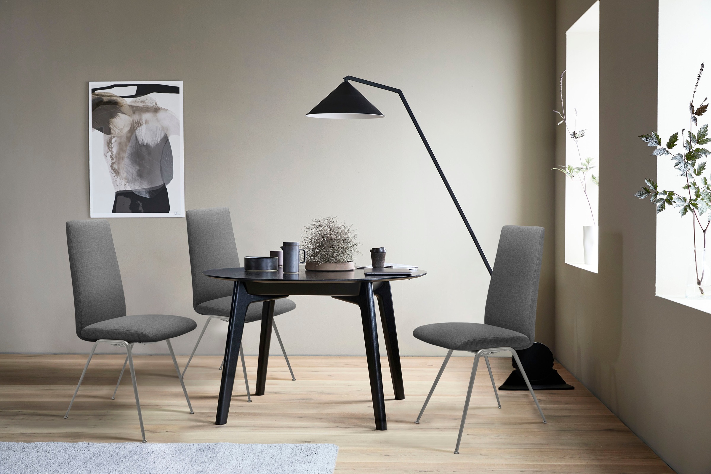 Stressless® Polsterstuhl »Laurel«, ROHLEDER Stoff Q2 FARON, High Back, Größe L, mit Beinen aus Stahl in Chrom matt