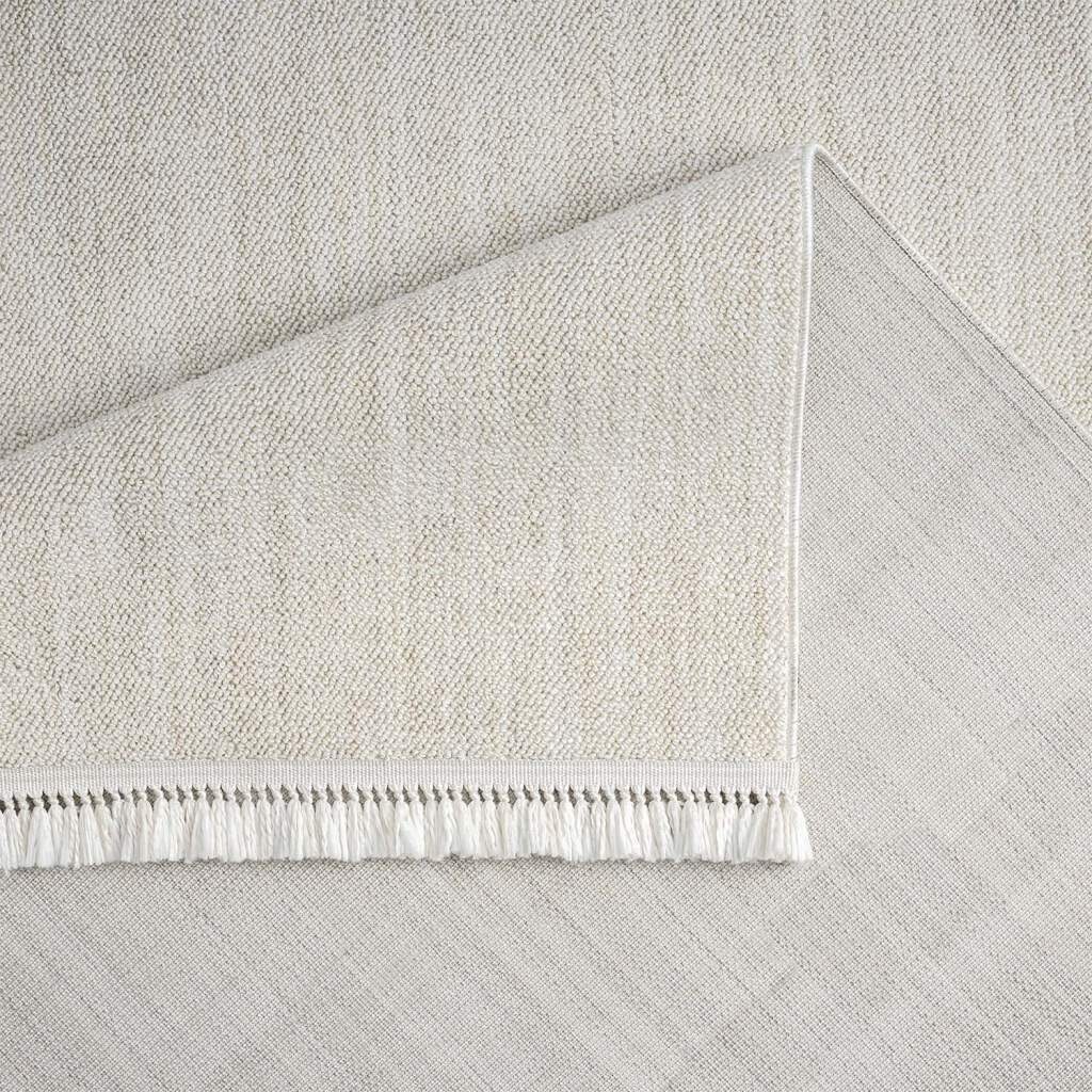 Carpet City Teppich »CLASICO 0052«, rechteckig, 11 mm Höhe, Läufer, Kurzflor, Hochtief-Muster, Boho, Fransen, Wohnzimmer