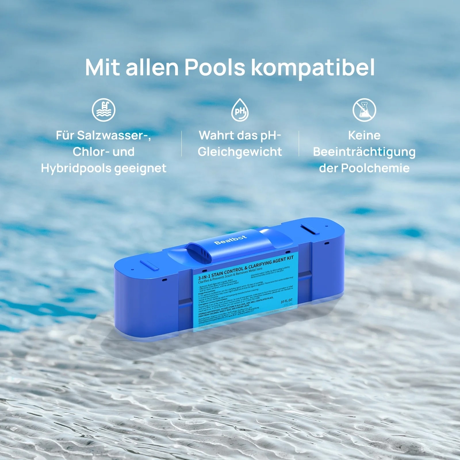 Beatbot Pool-Filterkartusche »Flockkartusche AquaRefine und Klärmittel« 2x 300 ml, 