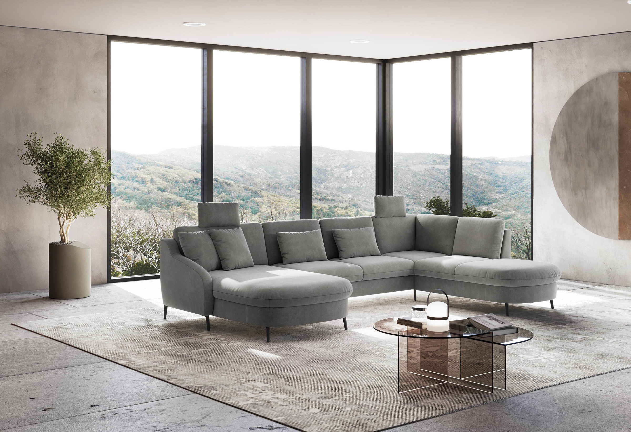 sit&more Wohnlandschaft »Soul U-Form«, wahlweise mit Bettfunktion und Bettkasten oder Schubkasten