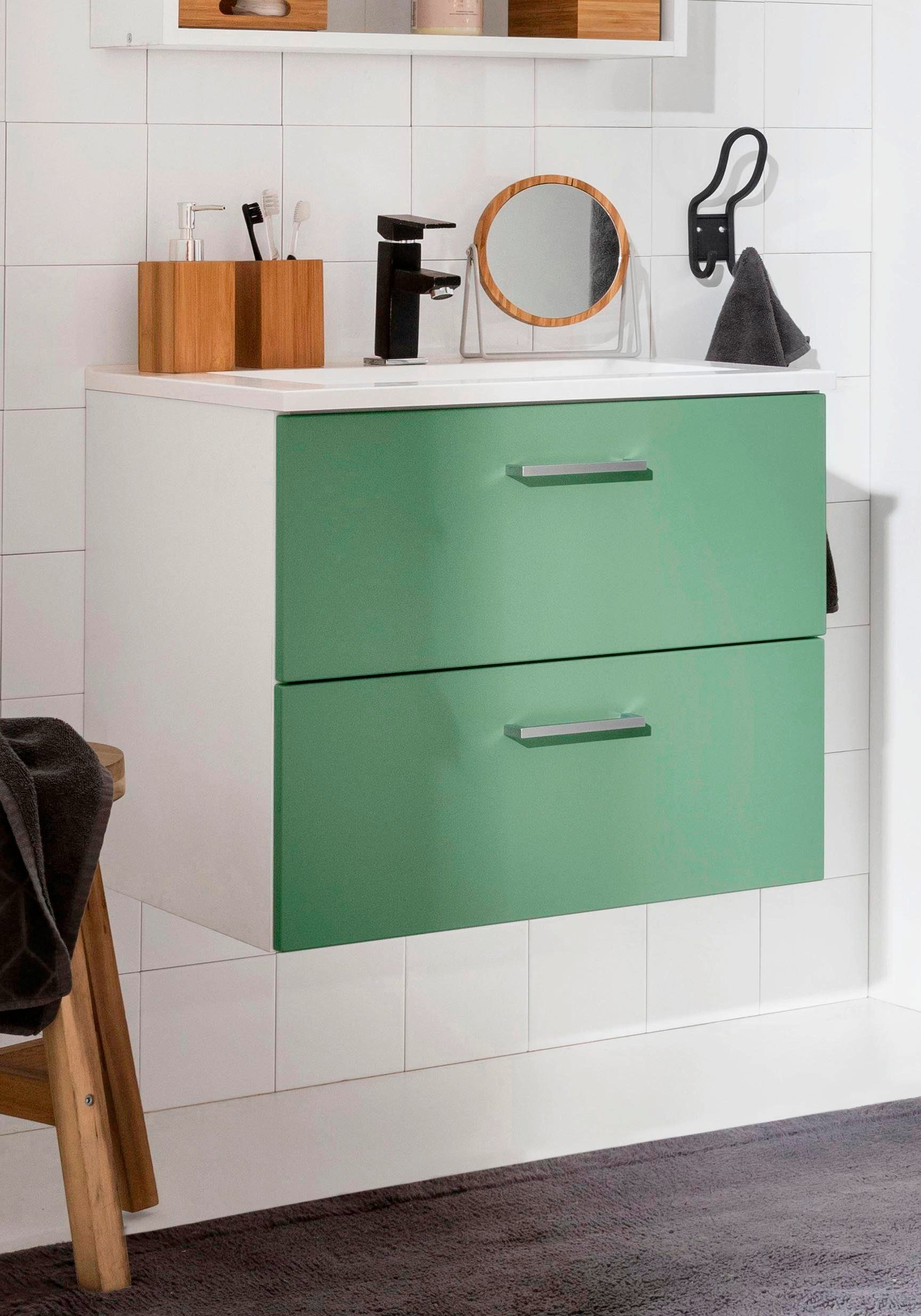 welltime Waschbeckenunterschrank »Ribera«, Badmöbel, Waschtisch inkl. Waschbecken, Breite 60 cm