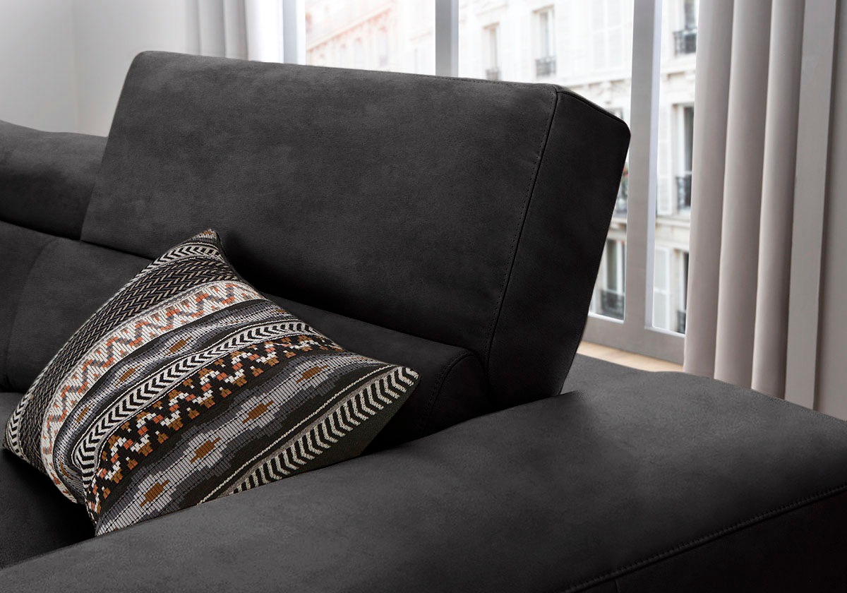 W.SCHILLIG Ecksofa »piedroo, Designsofa mit tollem Sitzkomfort, bequem und elegant, L-Form«, Kopfteilverstellung, wahlweise mit Sitztiefenverstellung, Breite 343cm