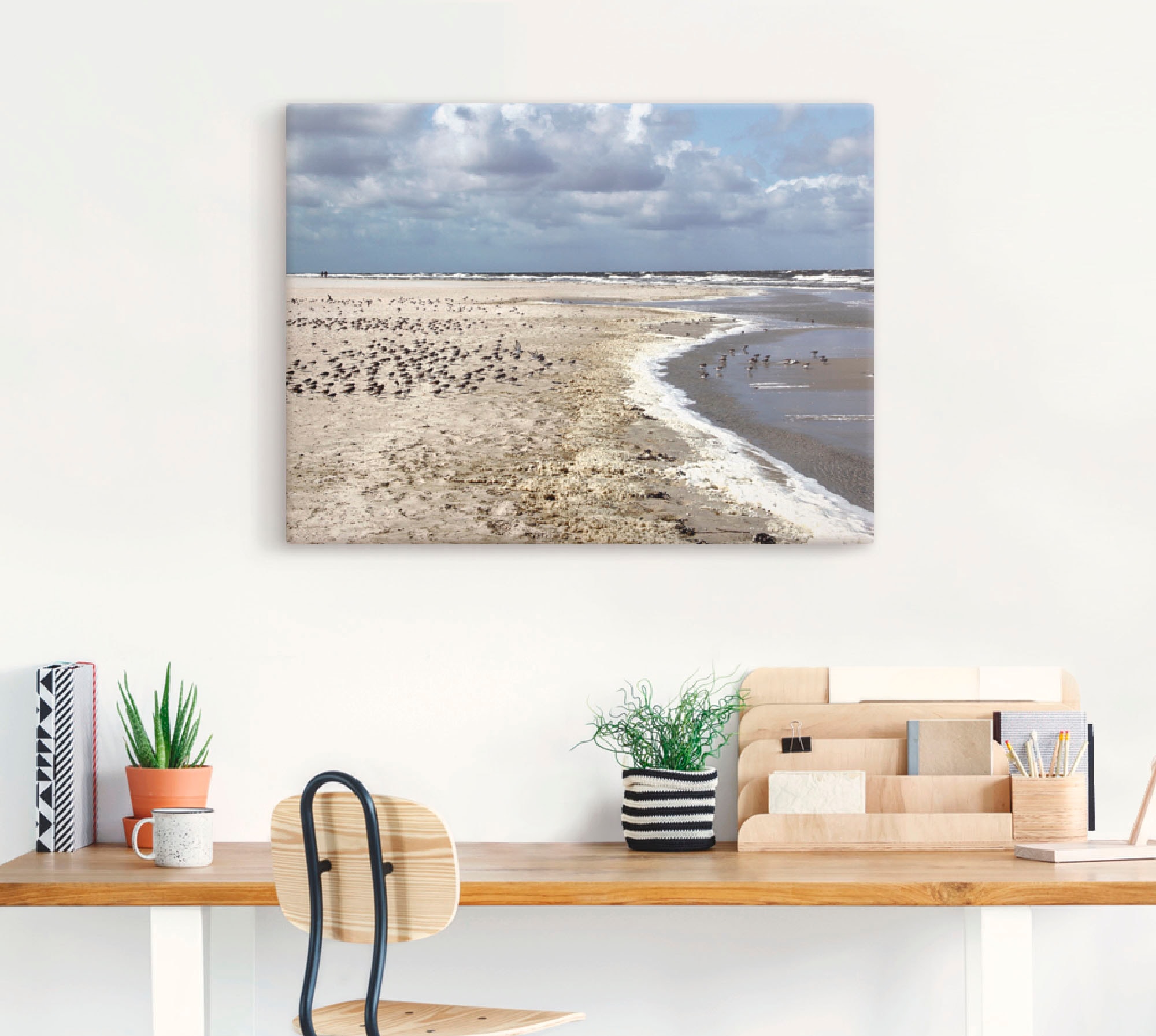 Artland Leinwandbild »Am schönen Nordseestrand«, Strand, (1 St.), auf Keilrahmen gespannt
