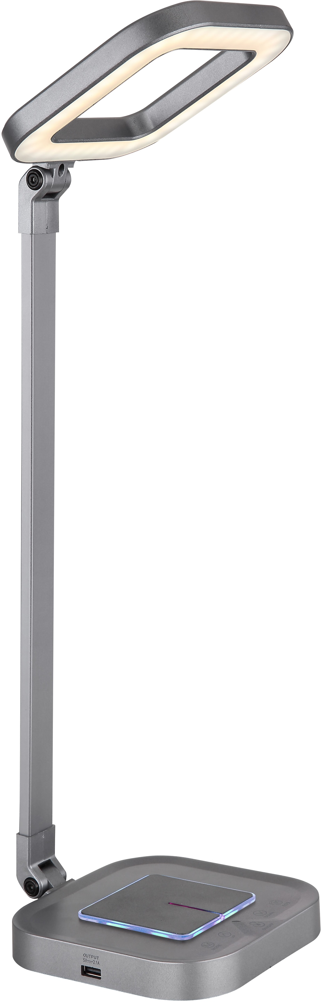 GLOBO LIGHTING LED Tischleuchte »MONACO«, Leuchtmittel LED-Modul | LED fest integriert, Tischlampe/Arbeitszimmer/Bürotischleuchte/grau