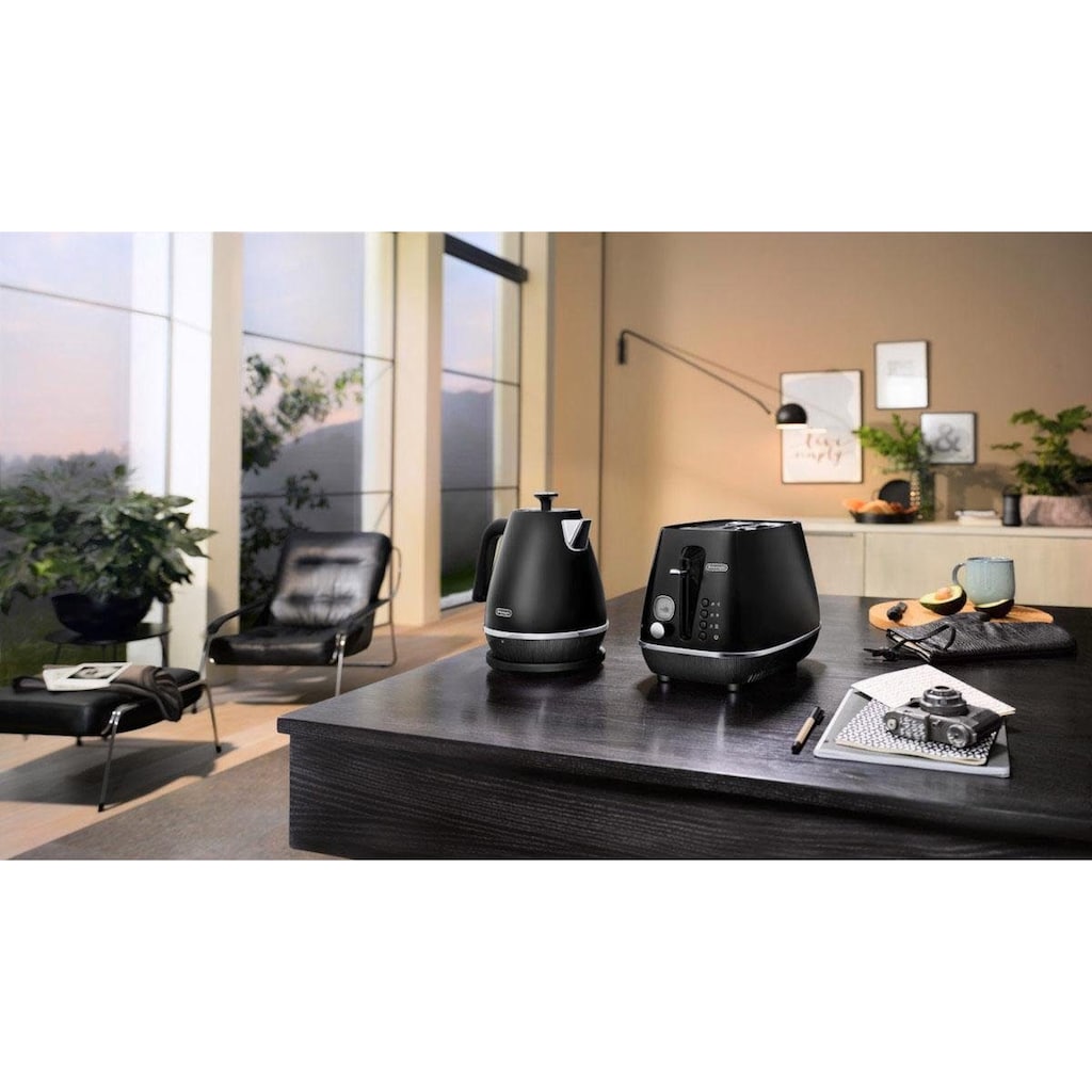 De'Longhi Toaster »Distinta Moments, CTIN 2103.BK – Sunset Black«, 2 kurze Schlitze, für 2 Scheiben, 900 W