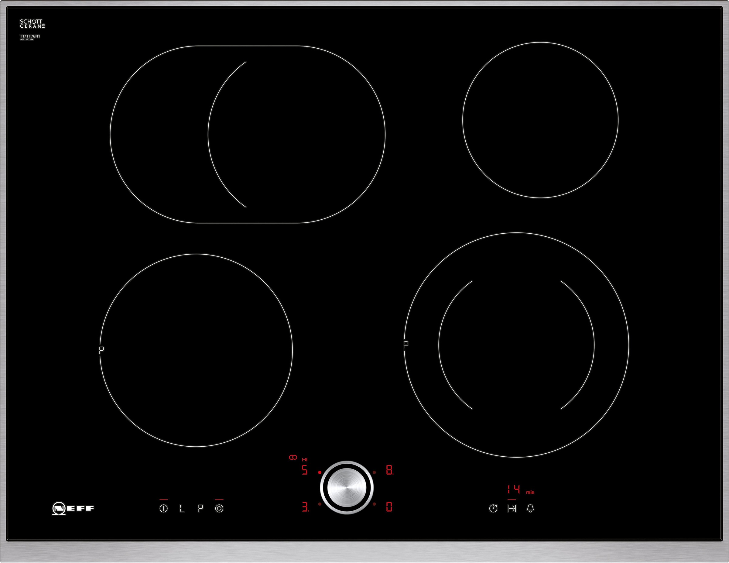 NEFF Elektro-Kochfeld von SCHOTT CERAN® »T17TT76N1«, T17TT76N1, mit intuitiver Twist Pad® Bedienung