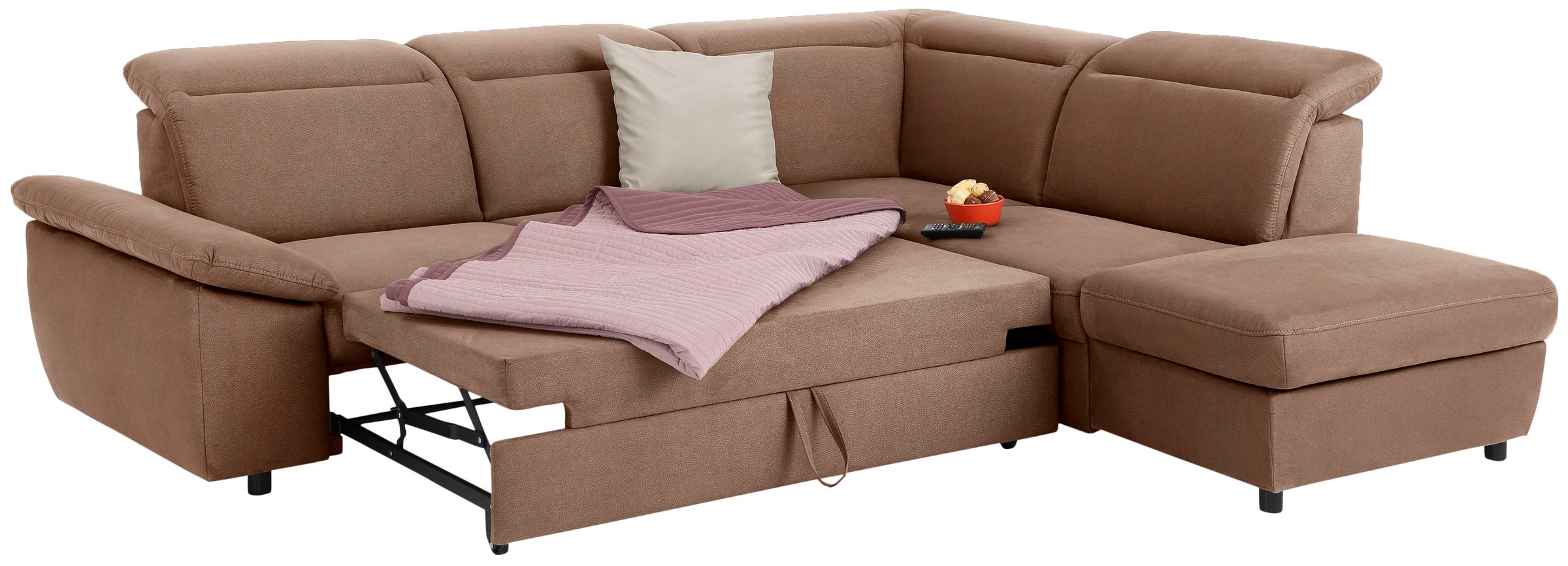 Home affaire Ecksofa »Mauritius L-Form«, mit Ottomane, mit Kopfteil- und Armlehnverstellung