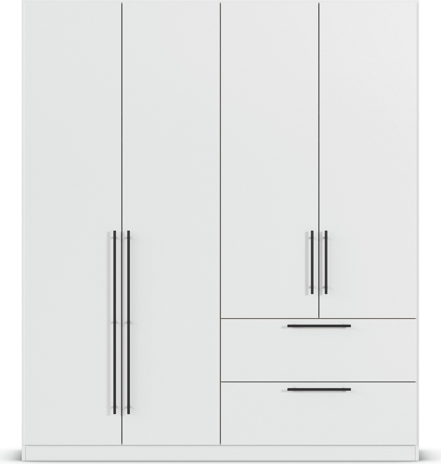 rauch Kleiderschrank »Drehtürenschrank Schrank Garderobe Wäscheschrank Schlafzimmer AVOLA«, (in 3 verschiedenen Ausstattungen BASIC/CLASSIC/PREMIUM), mit hochwertigen Stangengriffen aus Metall in Schwarz MADE IN GERMANY