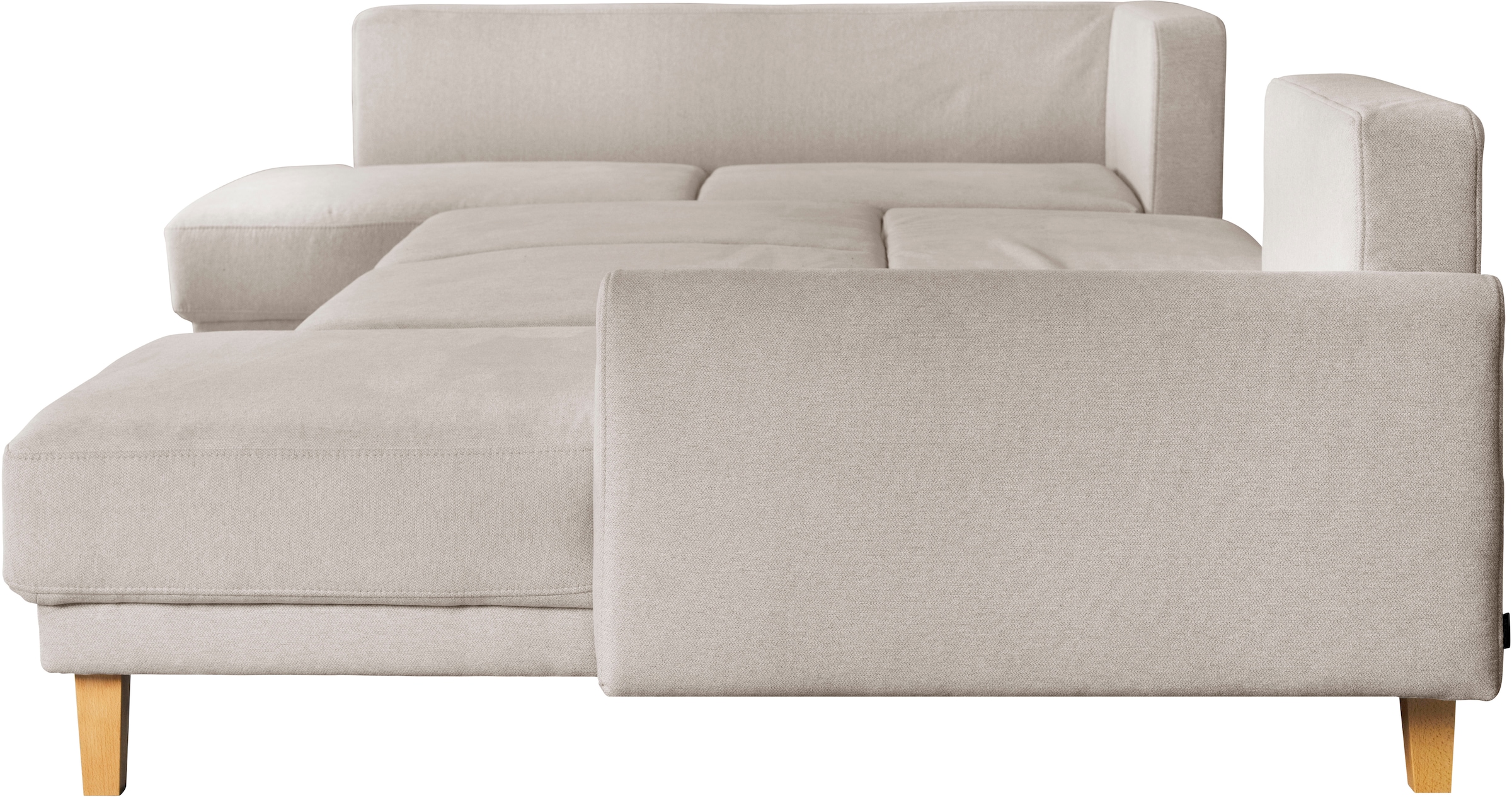 Home affaire Wohnlandschaft »TRIPLO U-Form wahlweise mit Schlaffunktion, B/T/H: 310/192/90 cm«, Schlafsofa, auch mit Bettkasten, Steppung im Rückenkissen