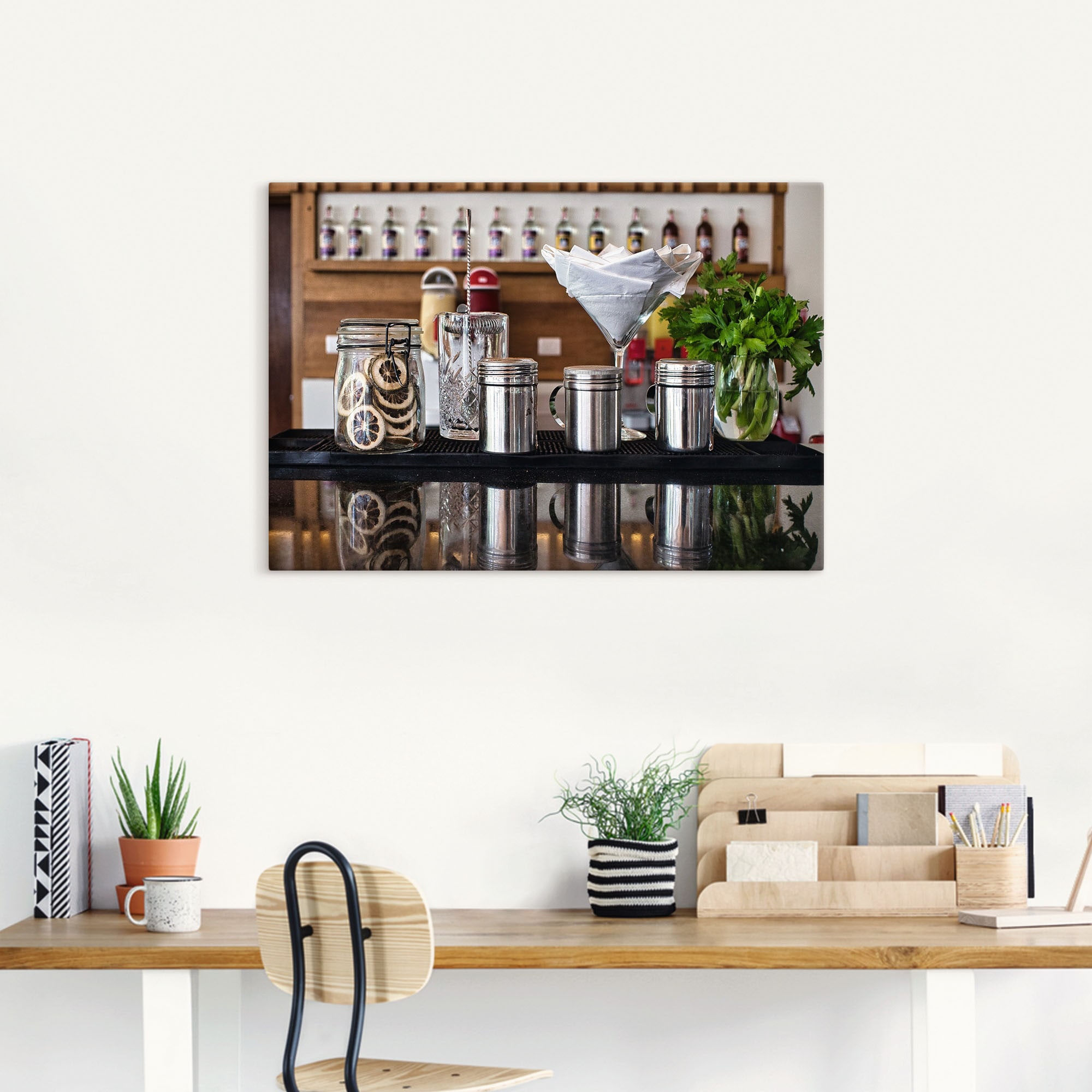 Artland Wandbild »Bartheke Cocktail Mixing«, Cocktail, (1 St.), als Leinwan günstig online kaufen