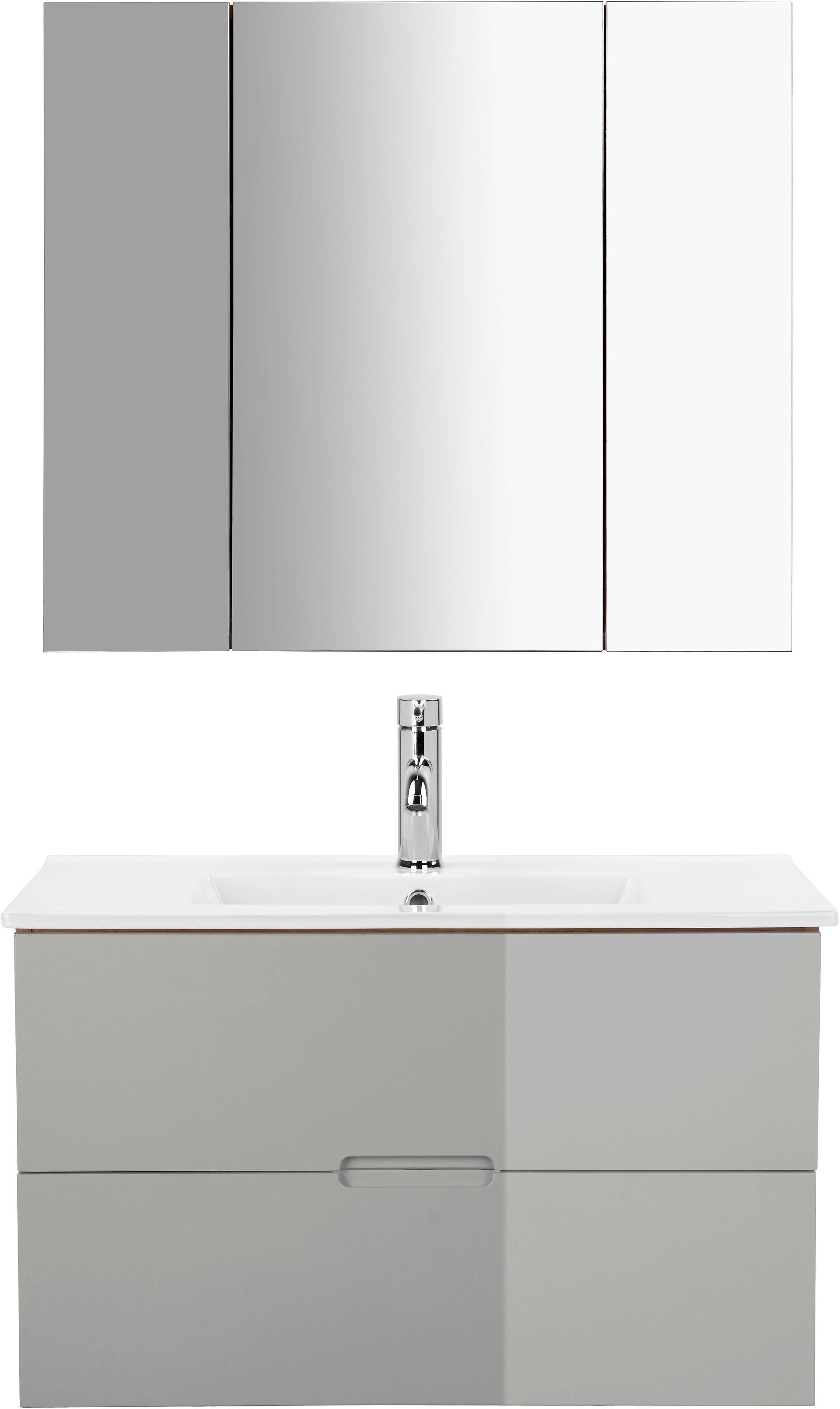welltime Badmöbel-Set »Lund Badmöbel Set Badschrank Badezimmerset« Komplett günstig online kaufen