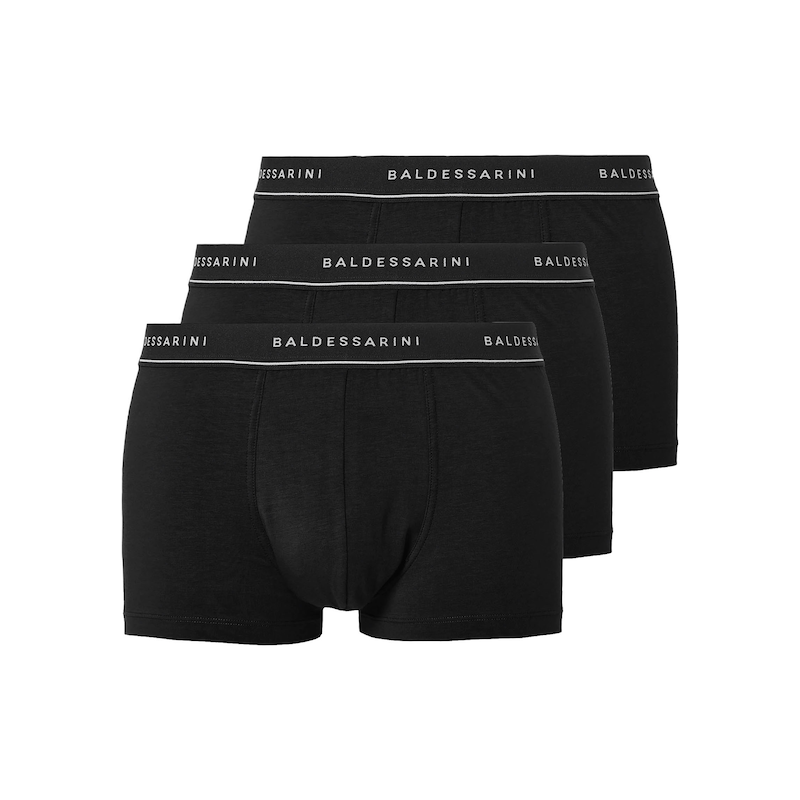 BALDESSARINI Boxer »Monaco« 3er-Pack, Breiter Bund, eng, elastisch, basic, atmungsaktiv, Baumwollmix schwarz-dunkel-uni 4S 4S Short Pants 3er Pack...