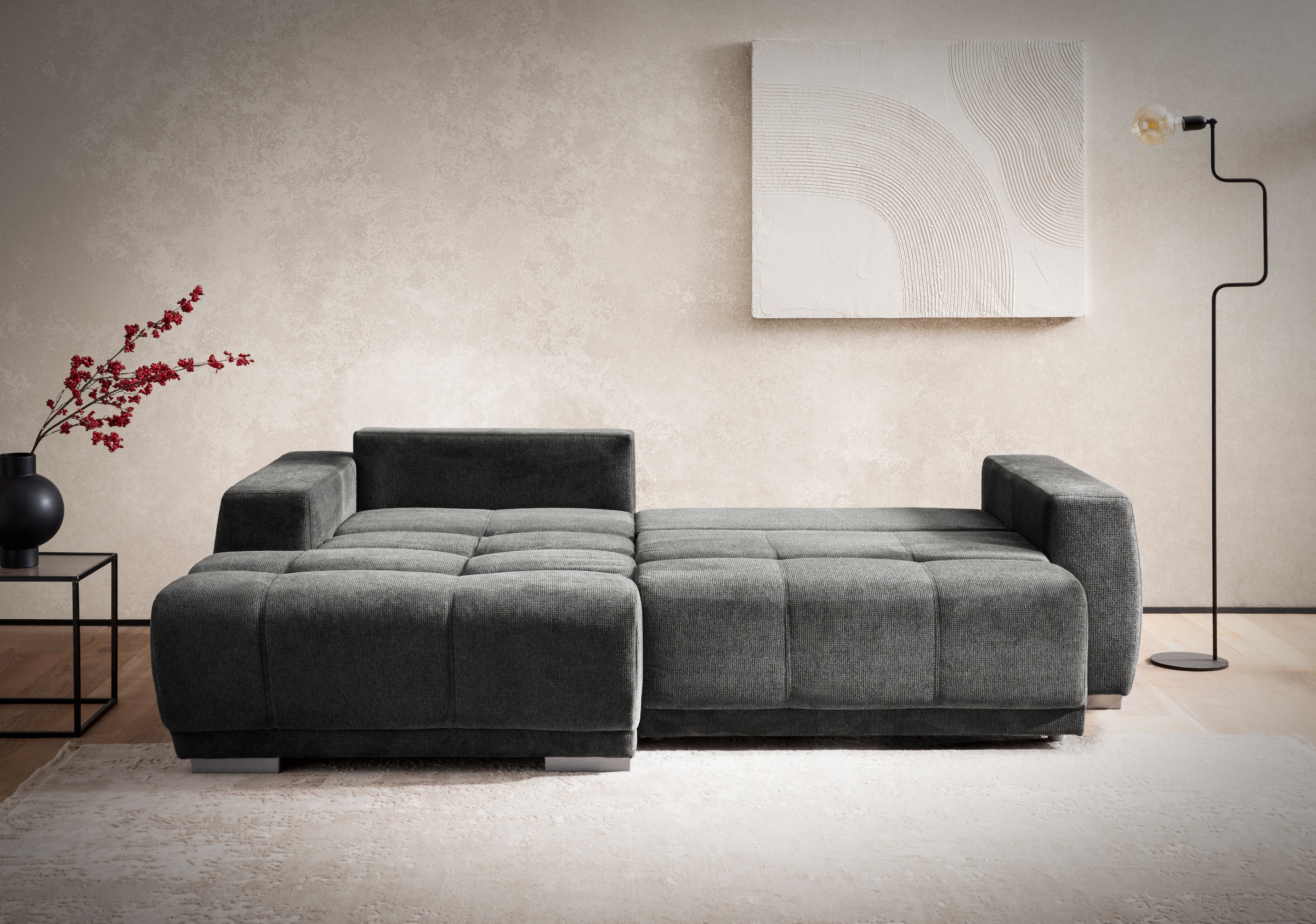 INOSIGN Ecksofa »Bolero L-Form«, wahlweise mit Bettfunktion & Bettkasten