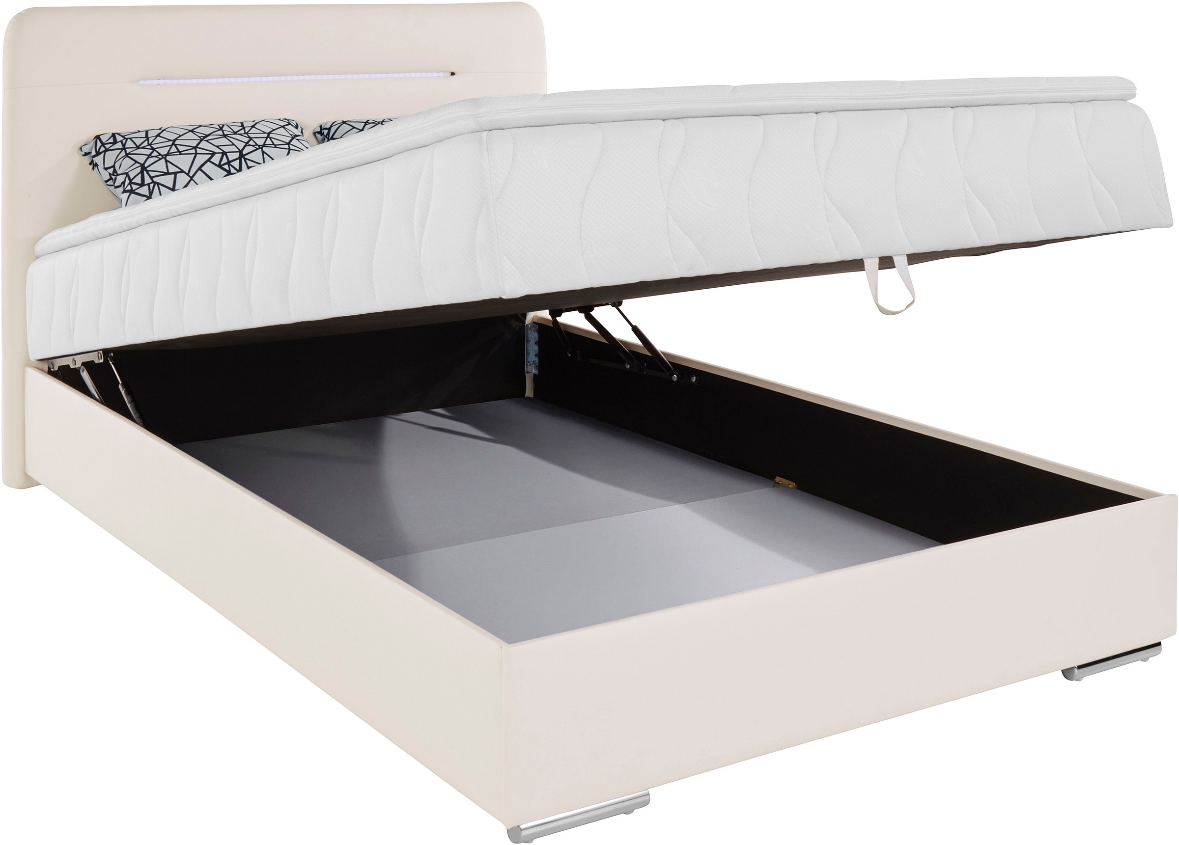 COTTA Boxbett »Lighstar«, inklusive LED-Beleuchtung, Topper, Bettkasten und Zierkissen