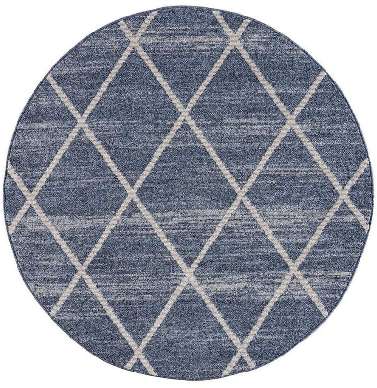 Carpet City Teppich »Art 2646«, rund, 7 mm Höhe, Kurzflor, Rauten-Optik, ideal für Flur & Diele