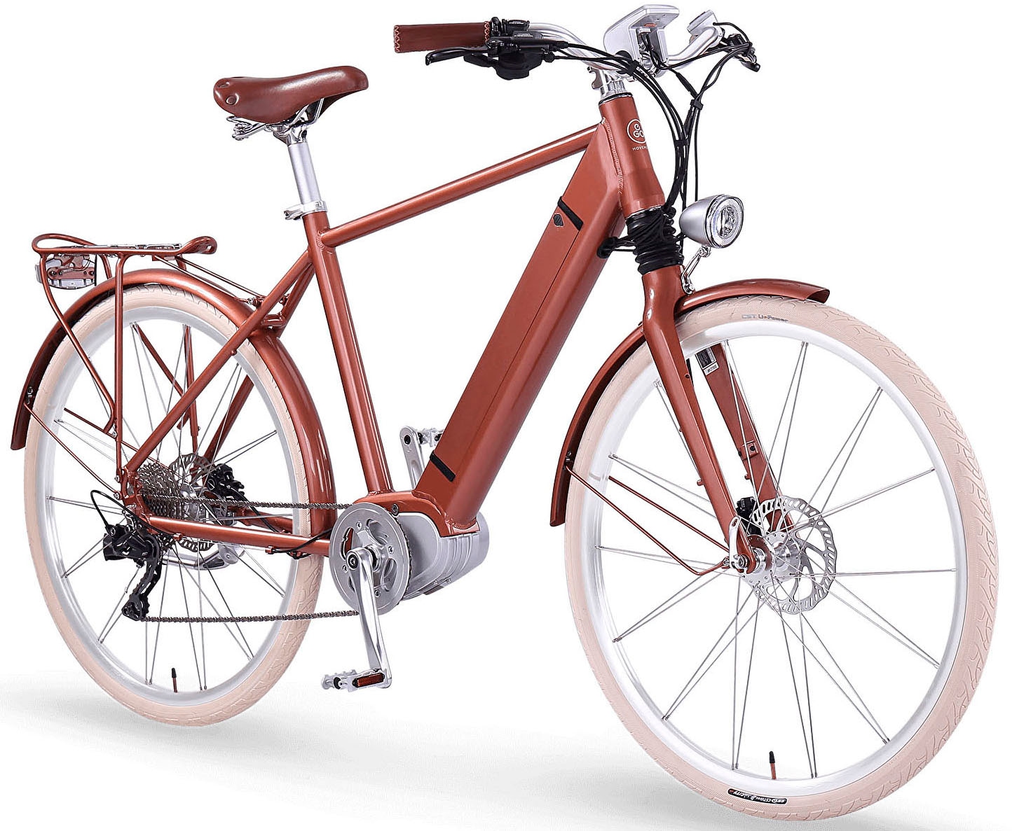 eGO Movement E-Bike »Classic 25 Cäsar Herren 54 cm Bronze 28"«, 10 Gang, Shimano, Deore, Mittelmotor 250 W, Pedelec, Elektrofahrrad für Damen u. Herren