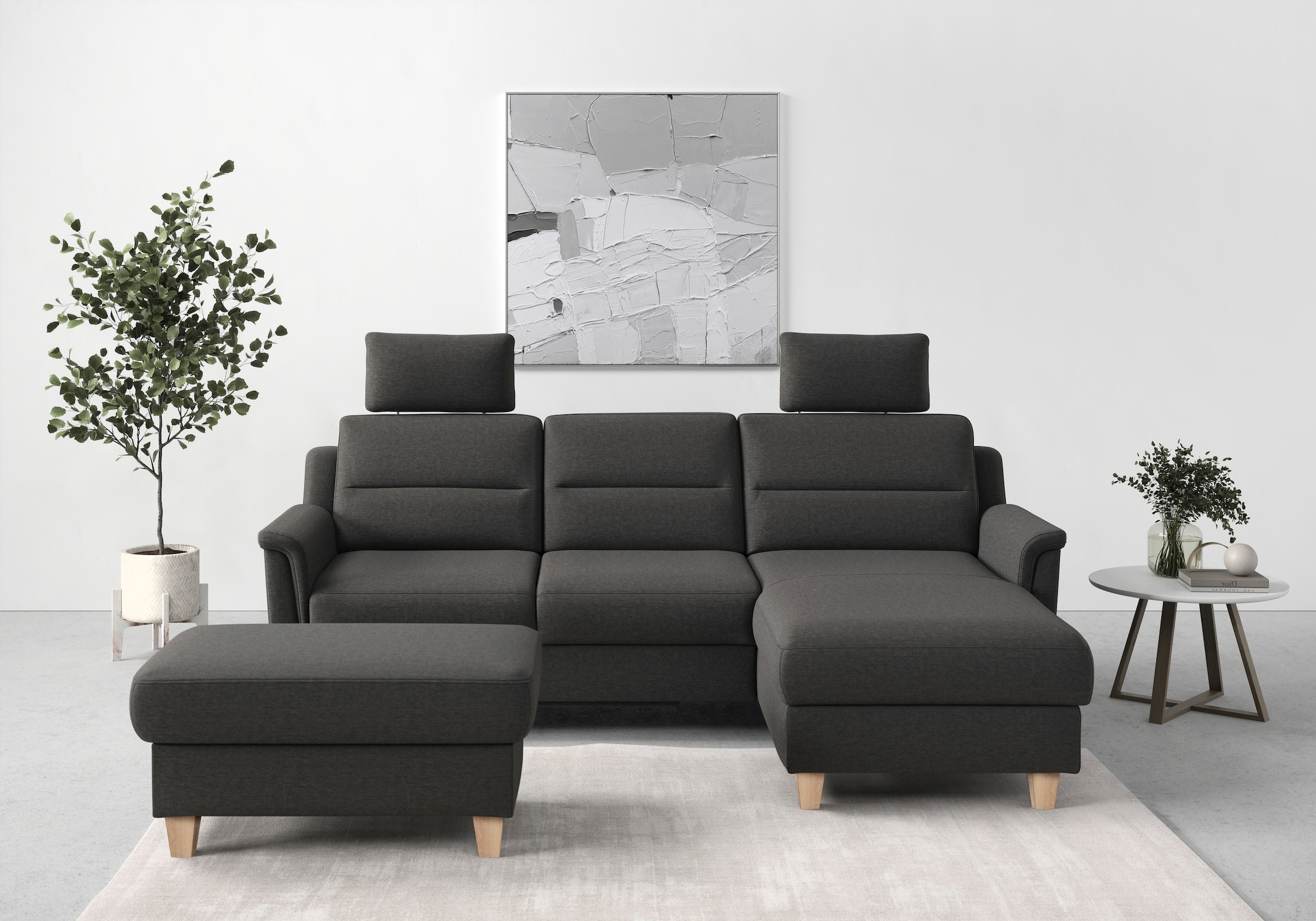 sit&more Ecksofa »Farö L-Form«, inklusive Federkern, wahlweise mit Bettfunk günstig online kaufen
