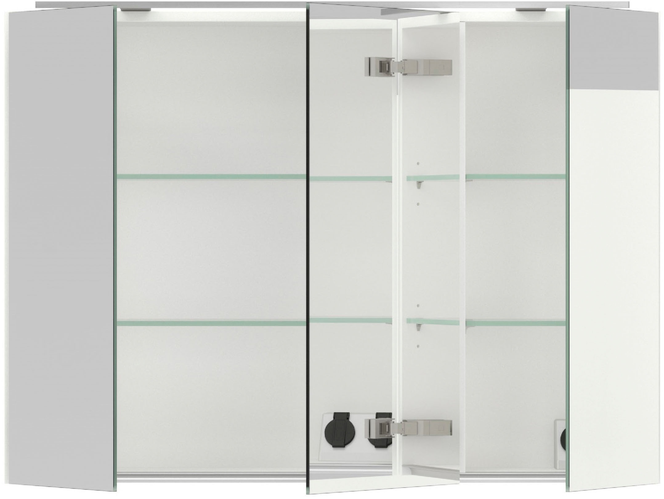 nobilia® Spiegelschrank »Prina«, (inkl. Beleuchtung mit Dimmerfunktion), in Breiten 60, 80, 100 und 120 cm, innenliegende Steckdose