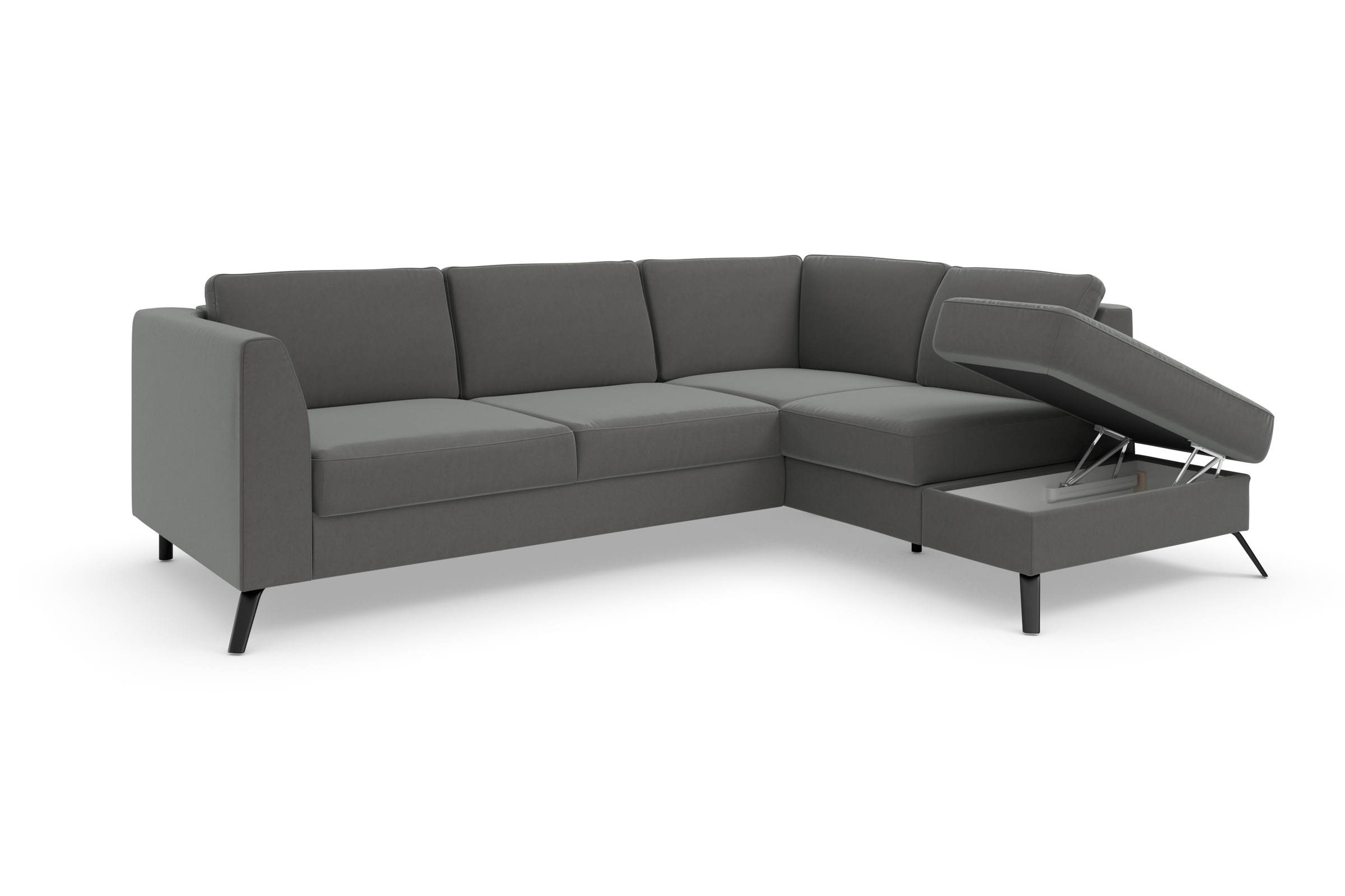sit&more Ecksofa »Olsen L-Form«, inklusive Sitztiefenverstellung, wahlweise mit Bettfunktion, 15cm hoch