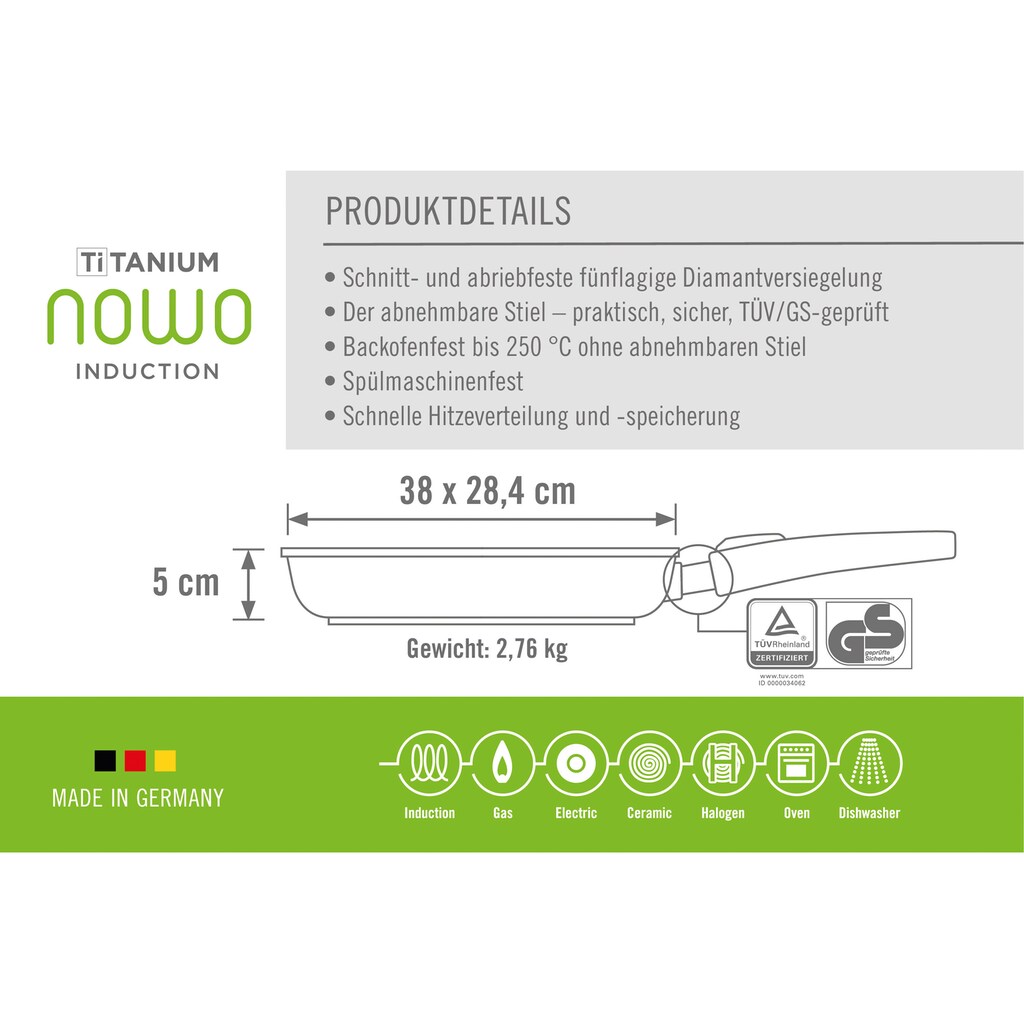 WOLL MADE IN GERMANY Fischpfanne »Nowo Titanium«, Aluminiumguss, (1 tlg.)