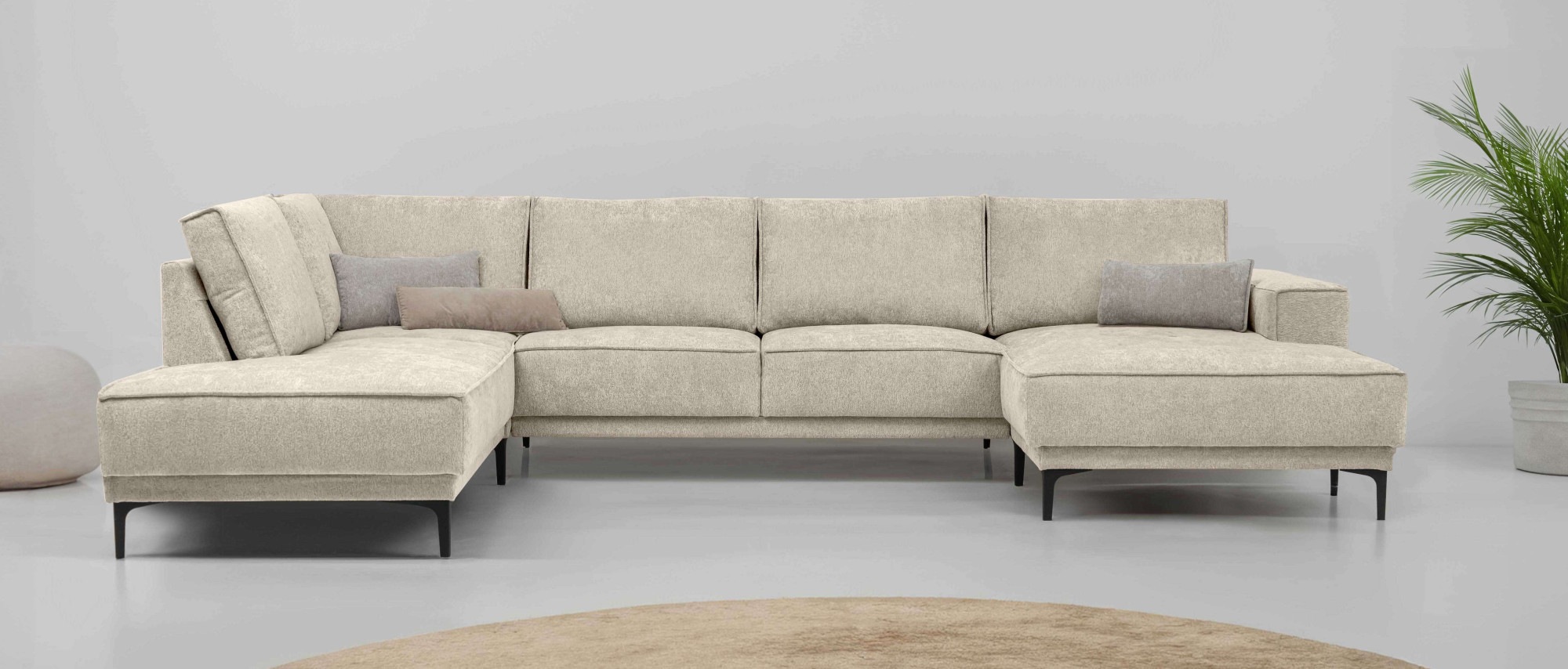Places of Style Wohnlandschaft »XXL Sofa Oland, Struktur, Flachgewebe, Luxu günstig online kaufen