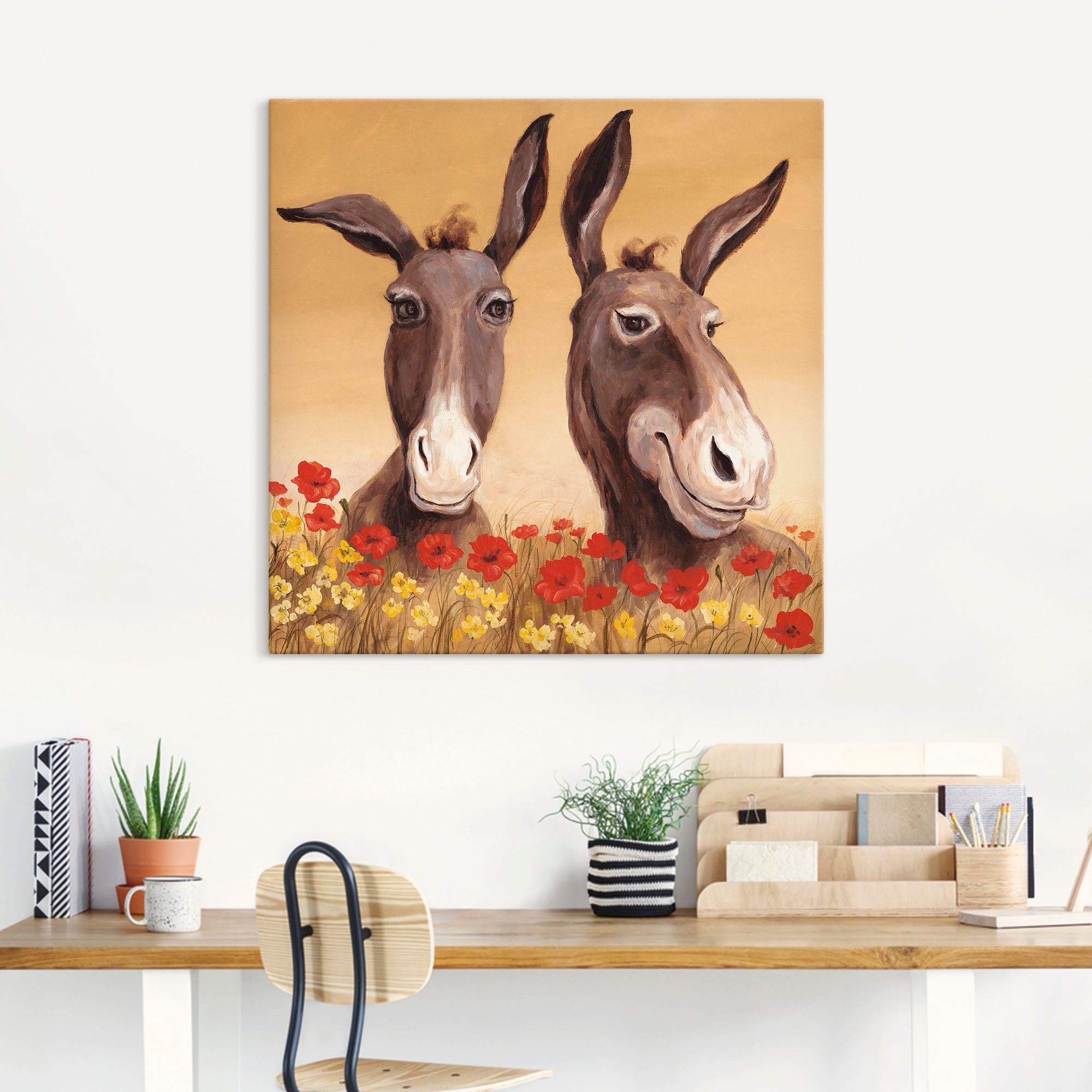 Artland Wandbild »Esel«, Haustiere, (1 St.), als Alubild, Outdoorbild, Leinwandbild, Poster, Wandaufkleber