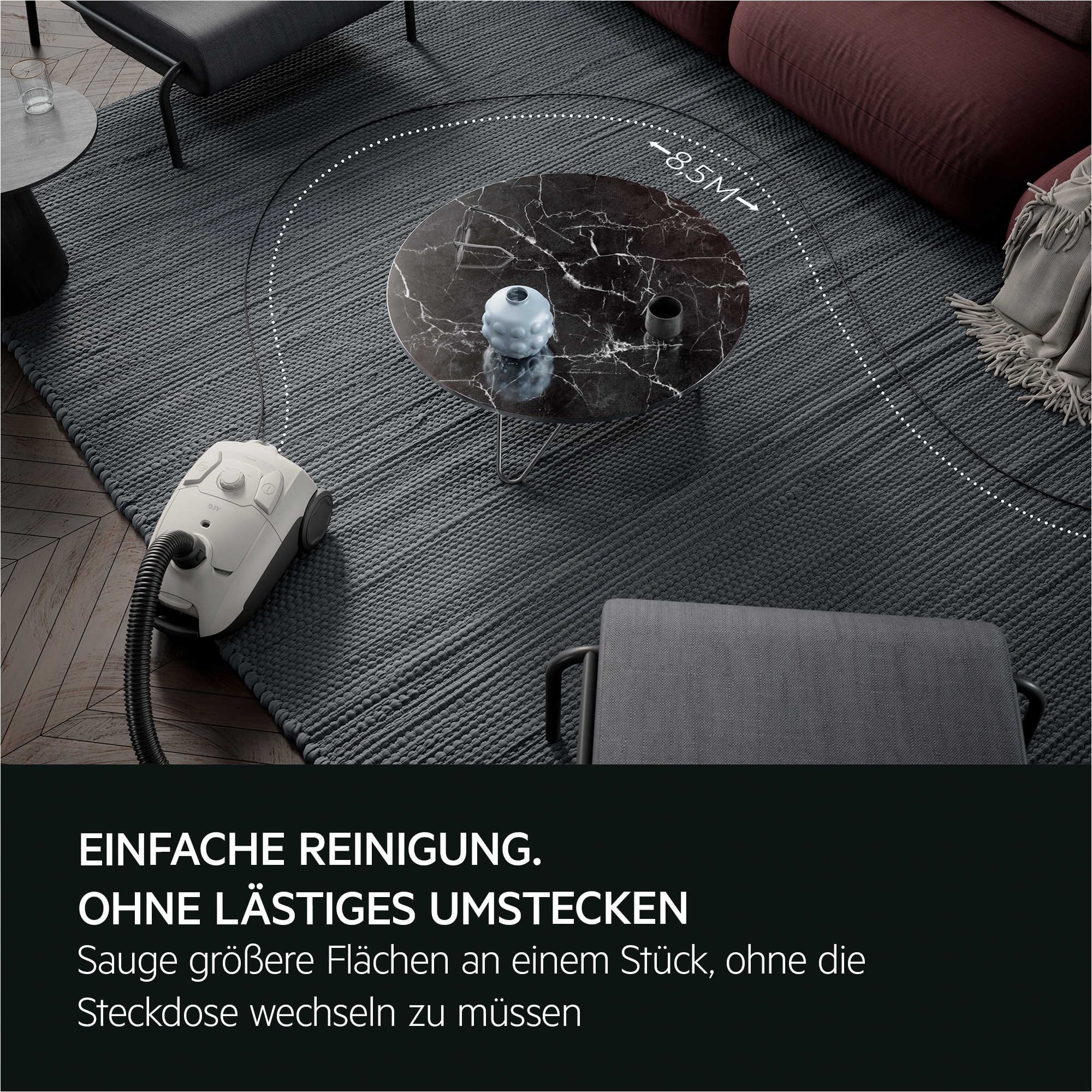 AEG Bodenstaubsauger »CLEAN 5000, hohe Saugleistung, AllFloor-Bodendüse«, 750 W, mit Beutel, AB51C1DB, aus 37 % Recyclingkunststoff, kompakte Größe