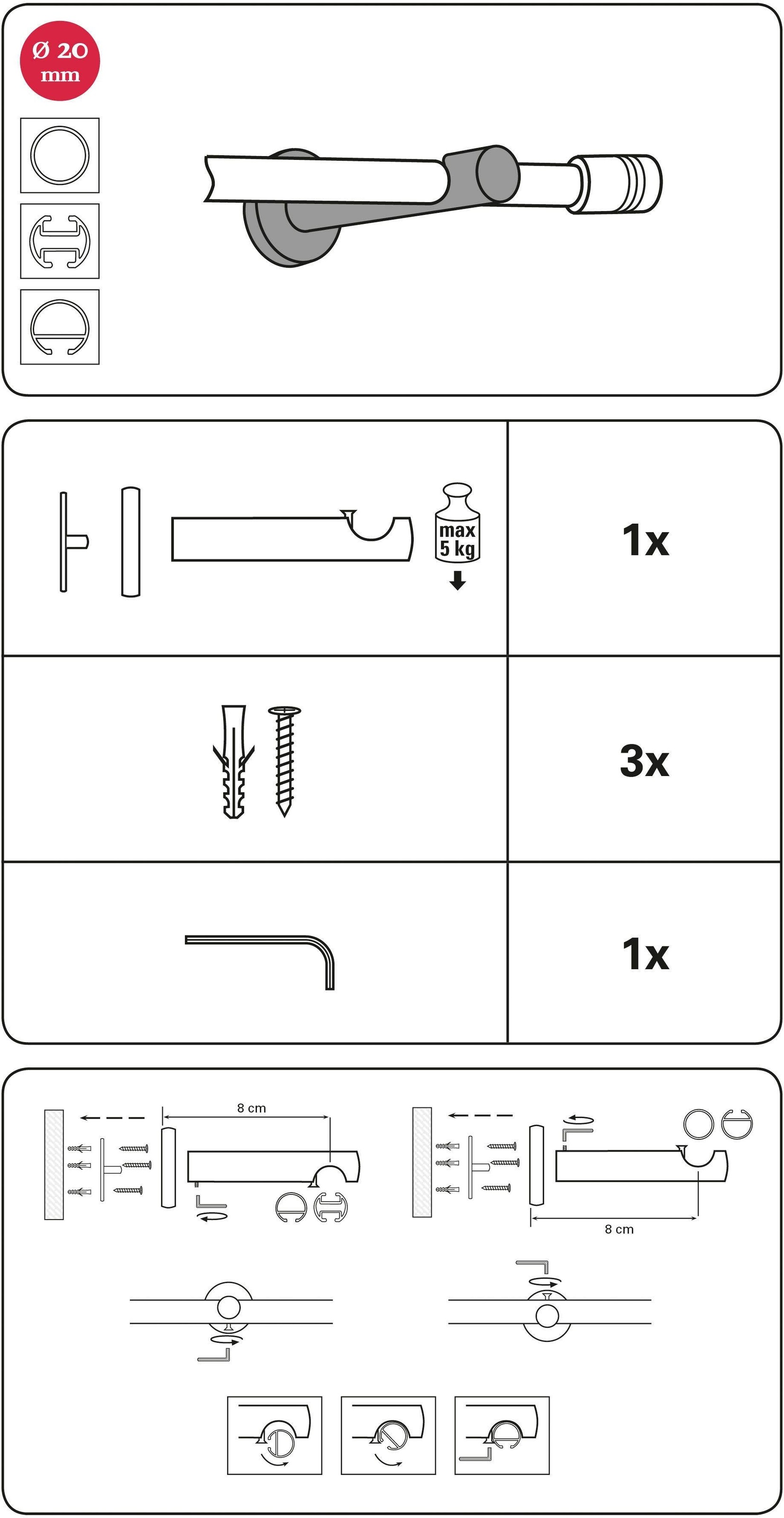 »Chicago«, kaufen GARDINIA online Chicago Träger Einzelprogramm (1 mm St.), 20