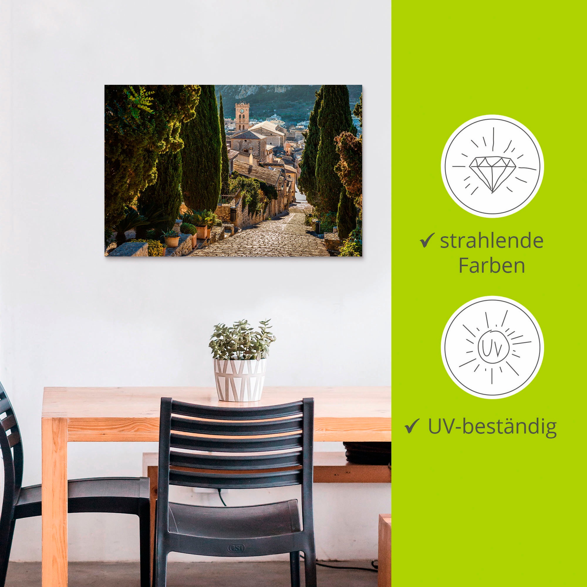 Artland Wandbild »Blick vom Kalvarienberg auf Pollenca«, Mallorca, (1 St.), als Alubild, Outdoorbild, Leinwandbild in verschied. Größen