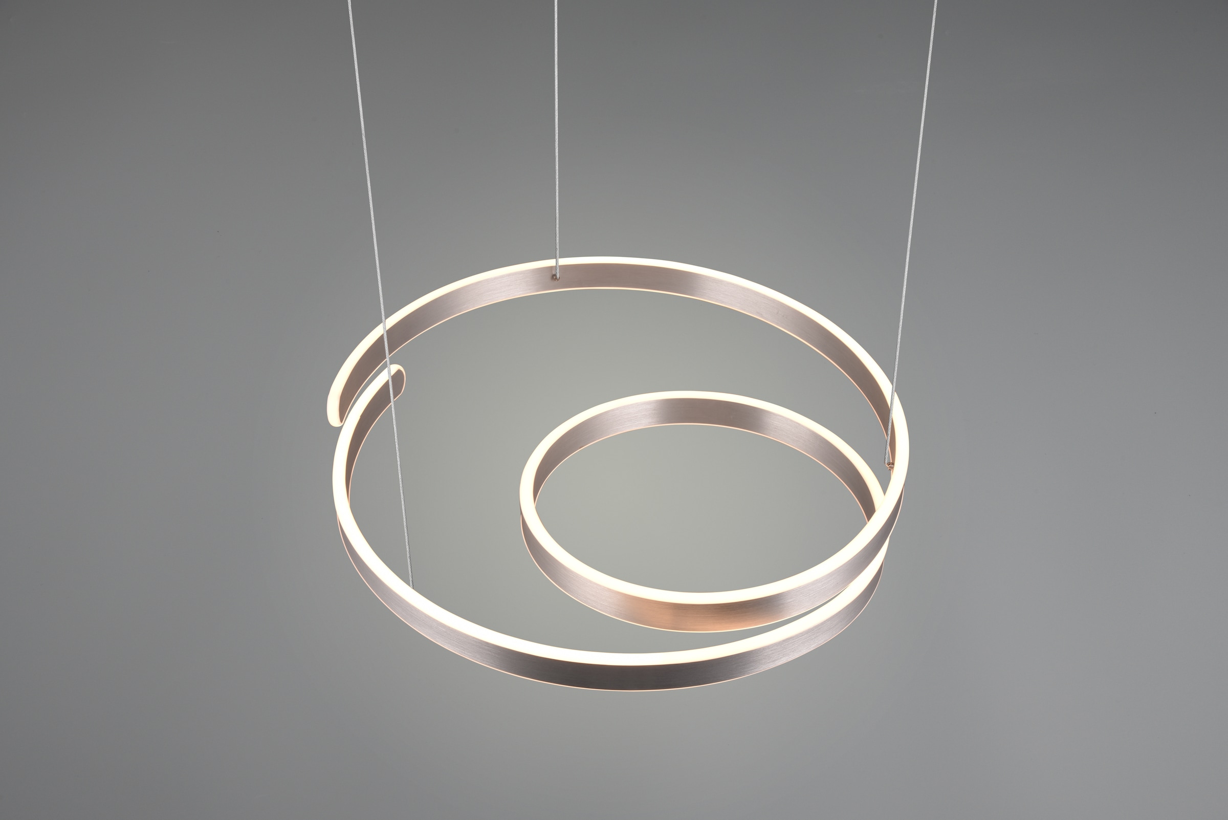 TRIO Leuchten LED Pendelleuchte »MARNIE, spiralförmige LED Hängelampe indirektes Licht warmweiß 3000K«, 1 flammig, Leuchtmittel LED-Board | LED fest integriert, 8000 Lumen höhenverstellbar 3 Stufen dimmbar Hängeleuchte Esszimmer
