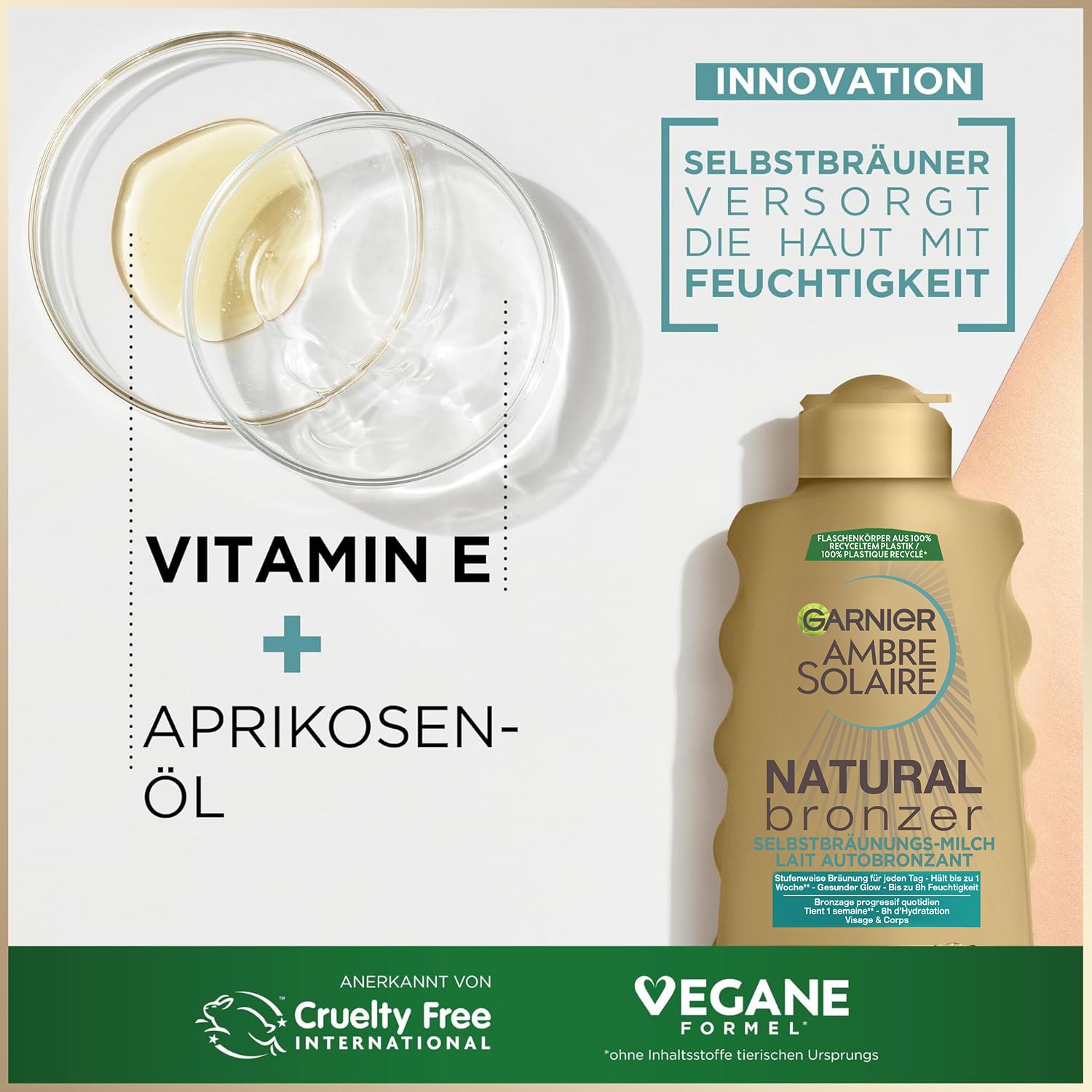 GARNIER Selbstbräunungsmilch »Garnier Ambre Solaire Natural Bronzer Selbstbräunungs-Milch«
