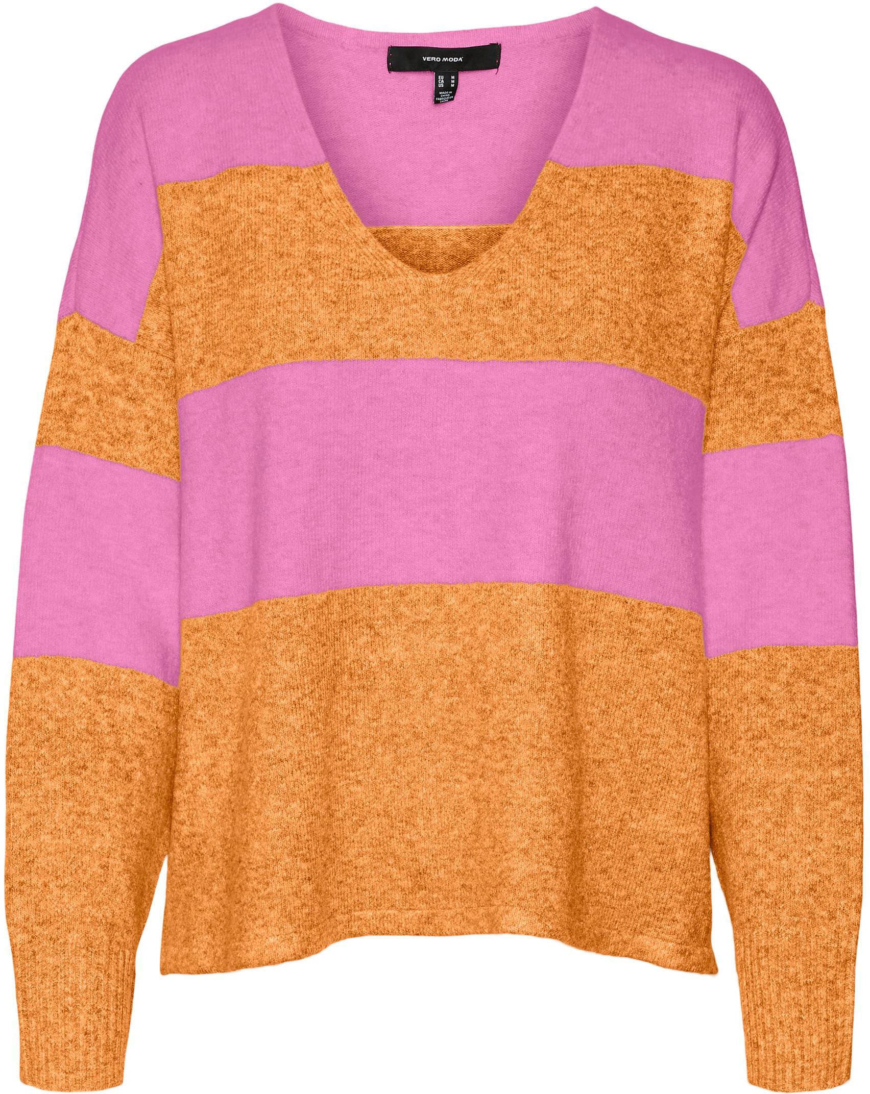 Vero Moda V-Ausschnitt-Pullover »VMDOFFY LS V-NECK STRIPE PULLOVER« kaufen