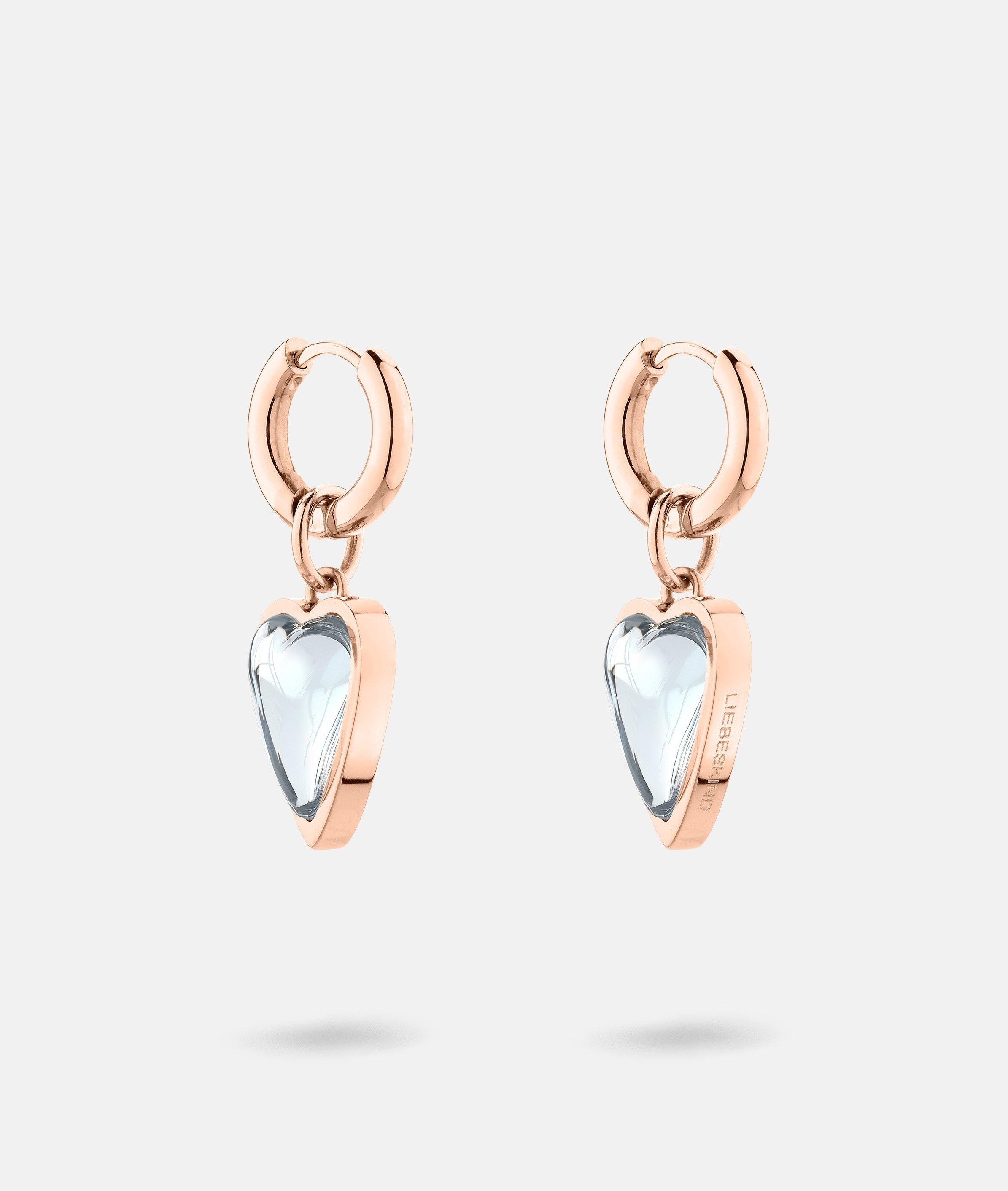 Liebeskind Berlin Paar Creolen »Schmuck Ohrringe mit abnehmbaren Herz-Einhängern Glass Heart«