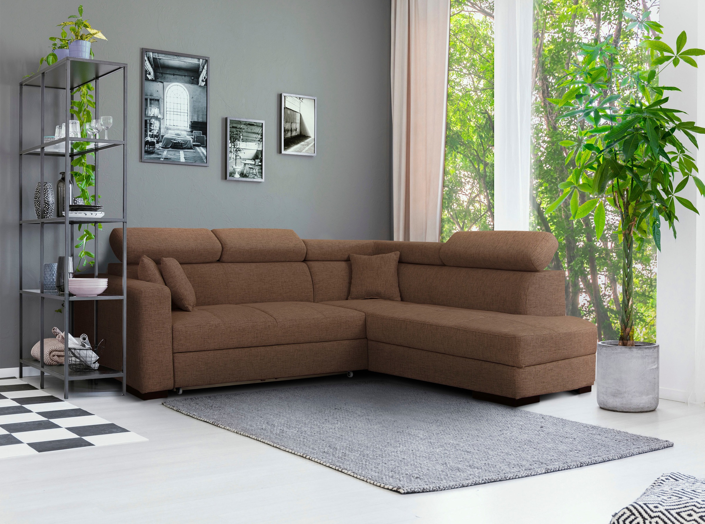 Home affaire Ecksofa »Tulio L-Form« wahlweise mit Bettfunktion und Bettkast günstig online kaufen