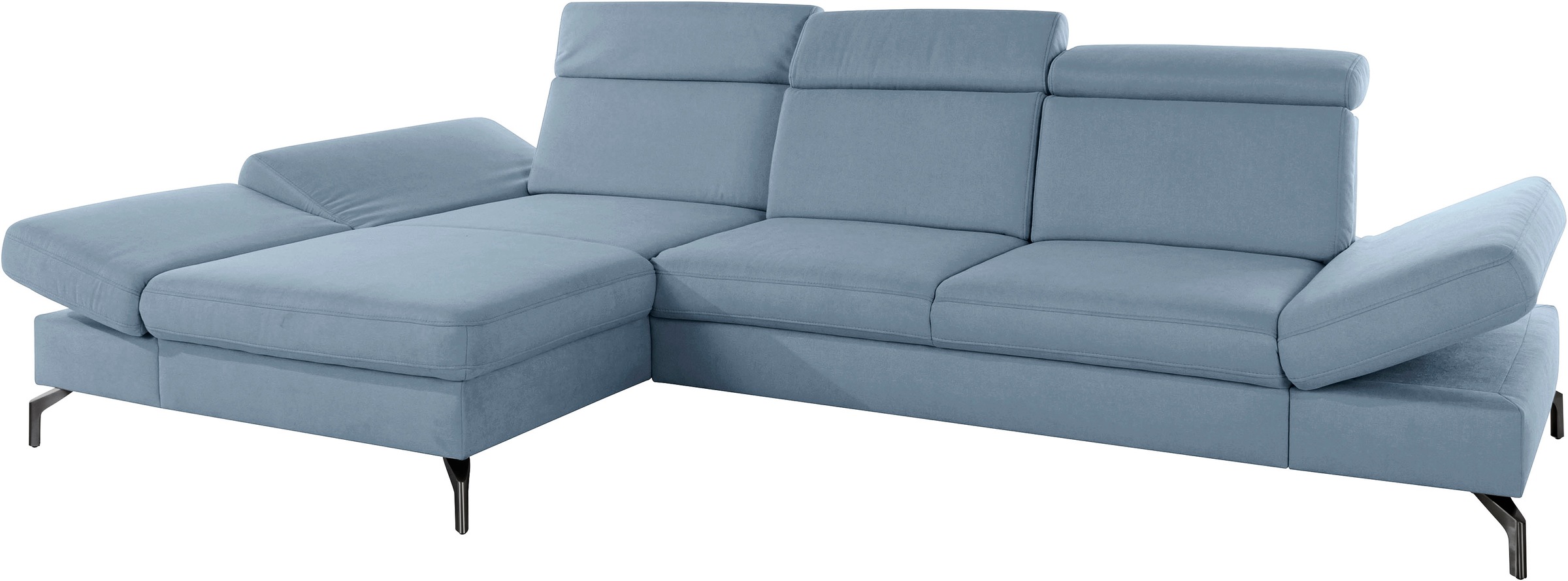 sit&more Ecksofa »Brisbane L-Form«, Fußhöhe 15 cm, inklusive Sitztiefen-, Armteil- und Kopfteilverstellung