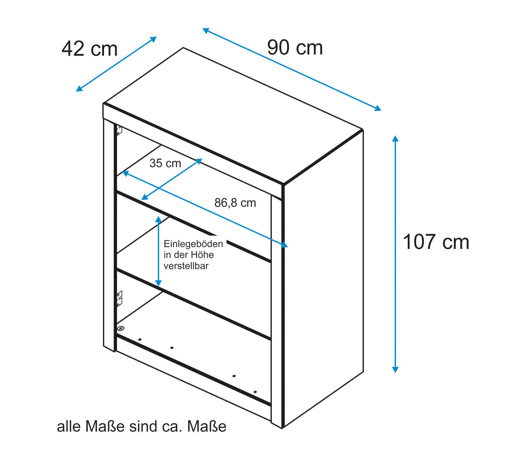 VOGL Möbelfabrik Standregal »Toronto«, Höhe 108 cm