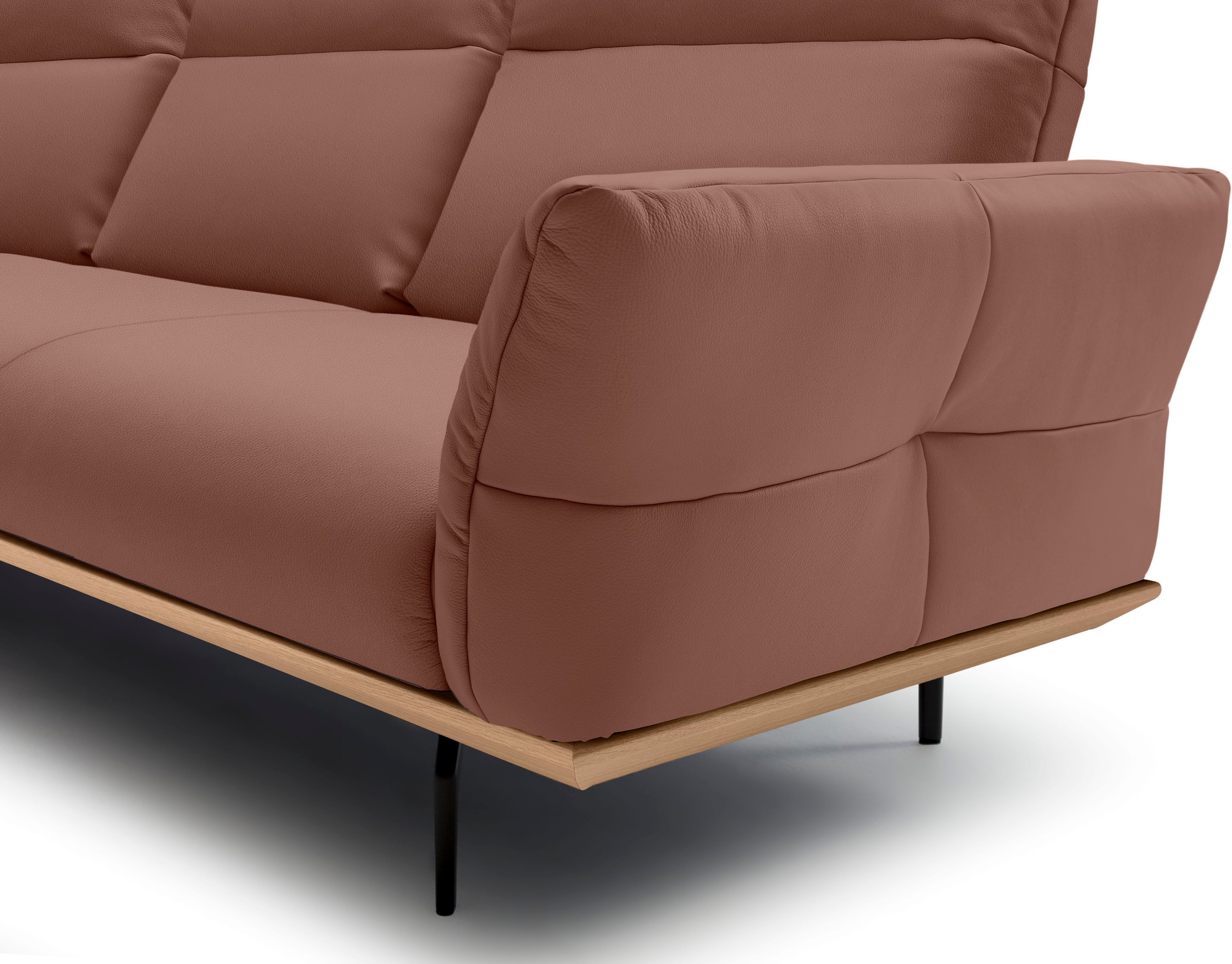 Creation BY ROLF BENZ Ecksofa »CR.460«, Sockel in Eiche, Alugussfüße in umbragrau, Breite 298 cm
